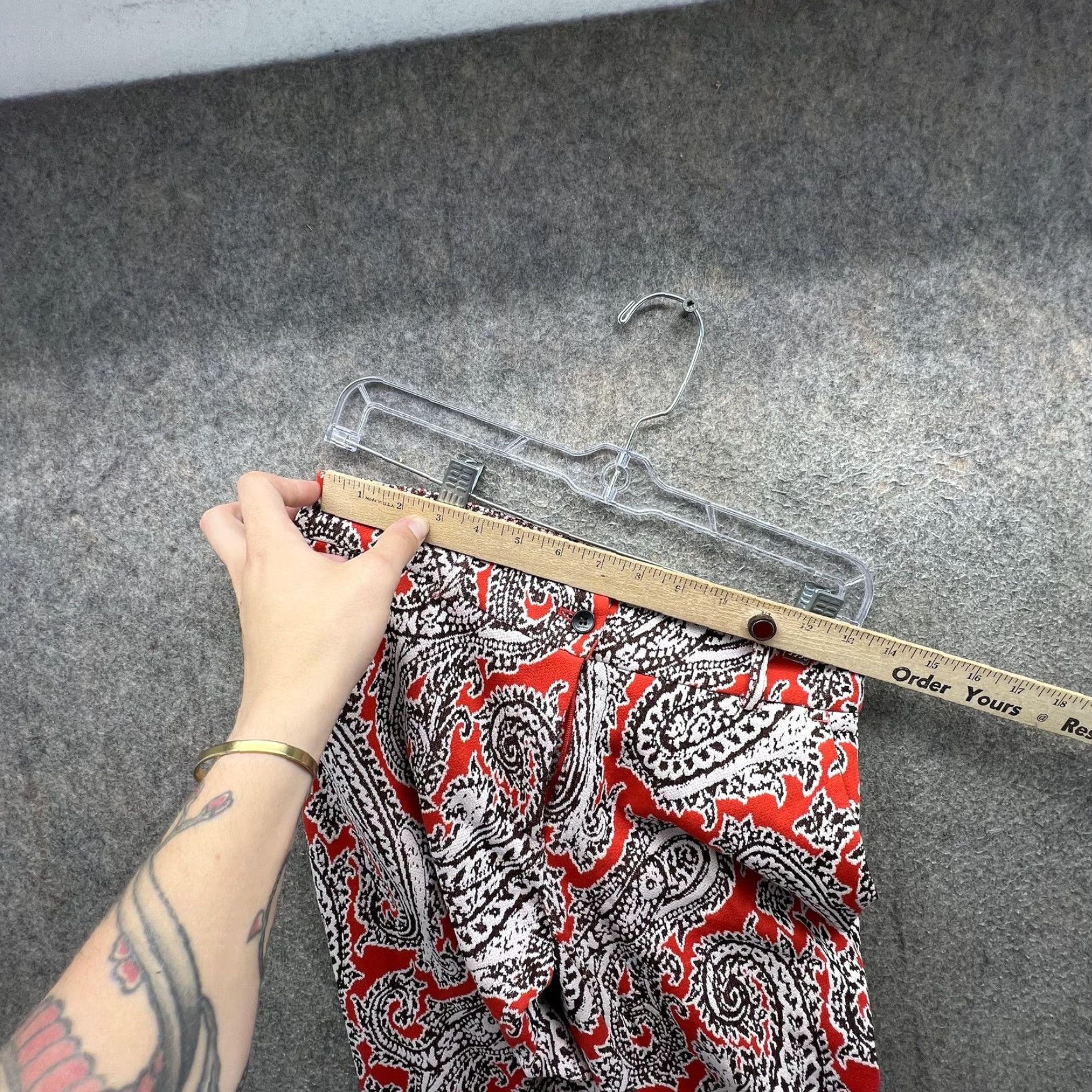 Etro Etro Pants Womens 40 Red Paisley Ankle Tapered Slim Dress Made In Italy Trousers Size 27" / US 4 / IT 40 - 4 Thumbnail