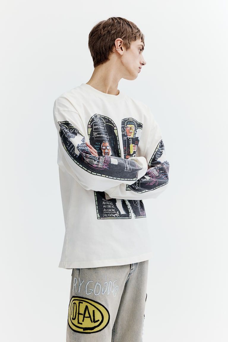 H&M × Jean-Michel Basquiat × Who Decides War Who Decides War bootcut loose jeans H&M x Basquiat x Ev&Tela Size US 31 - 17 Thumbnail
