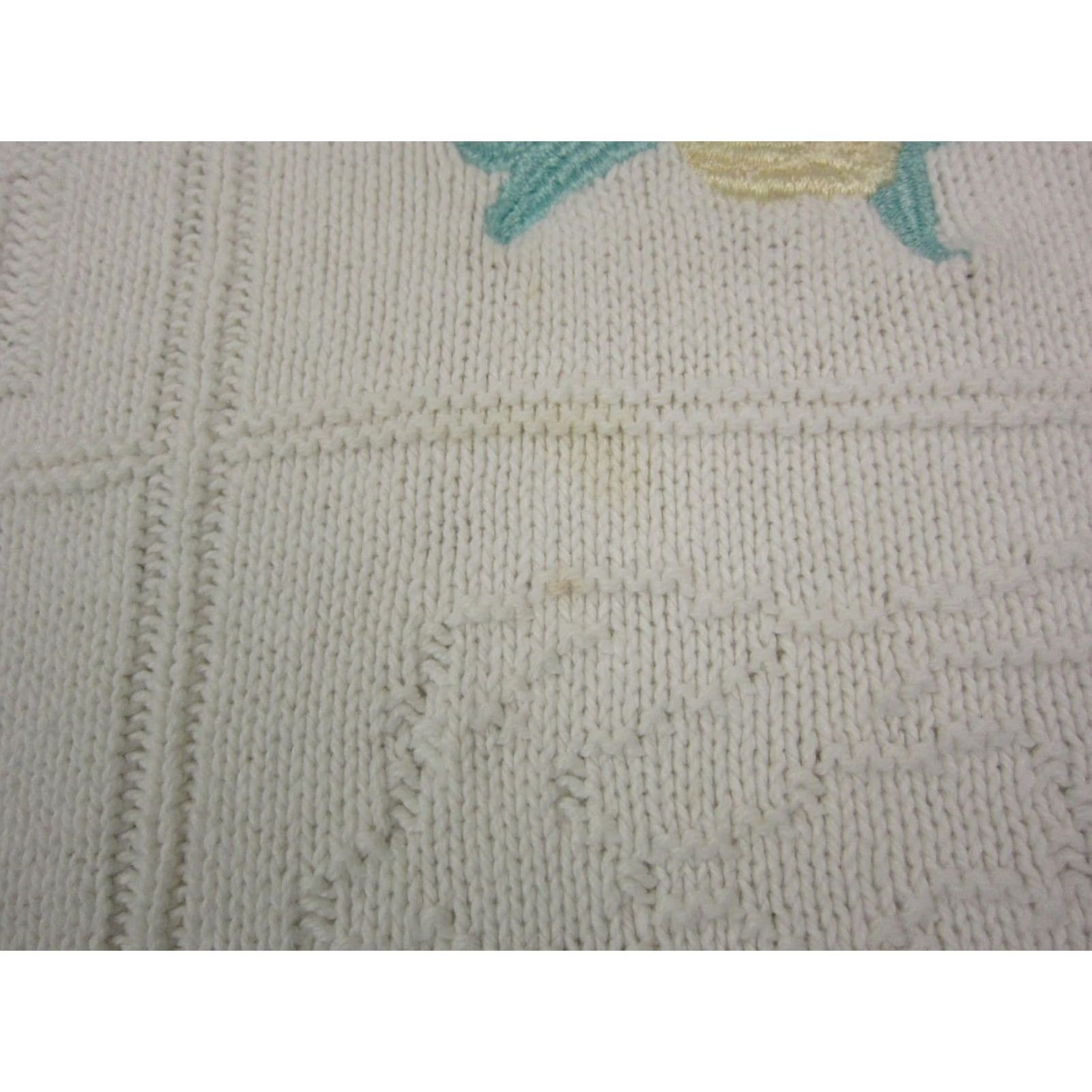 Vintage Isles of Cotton Sweater Womens M Ivory Embroidered Knit Collared Long Sleeve Pullover 90s USA Vintage: No Ladies Made in USA Size M / US 6-8 / IT 42-44 - 4 Thumbnail
