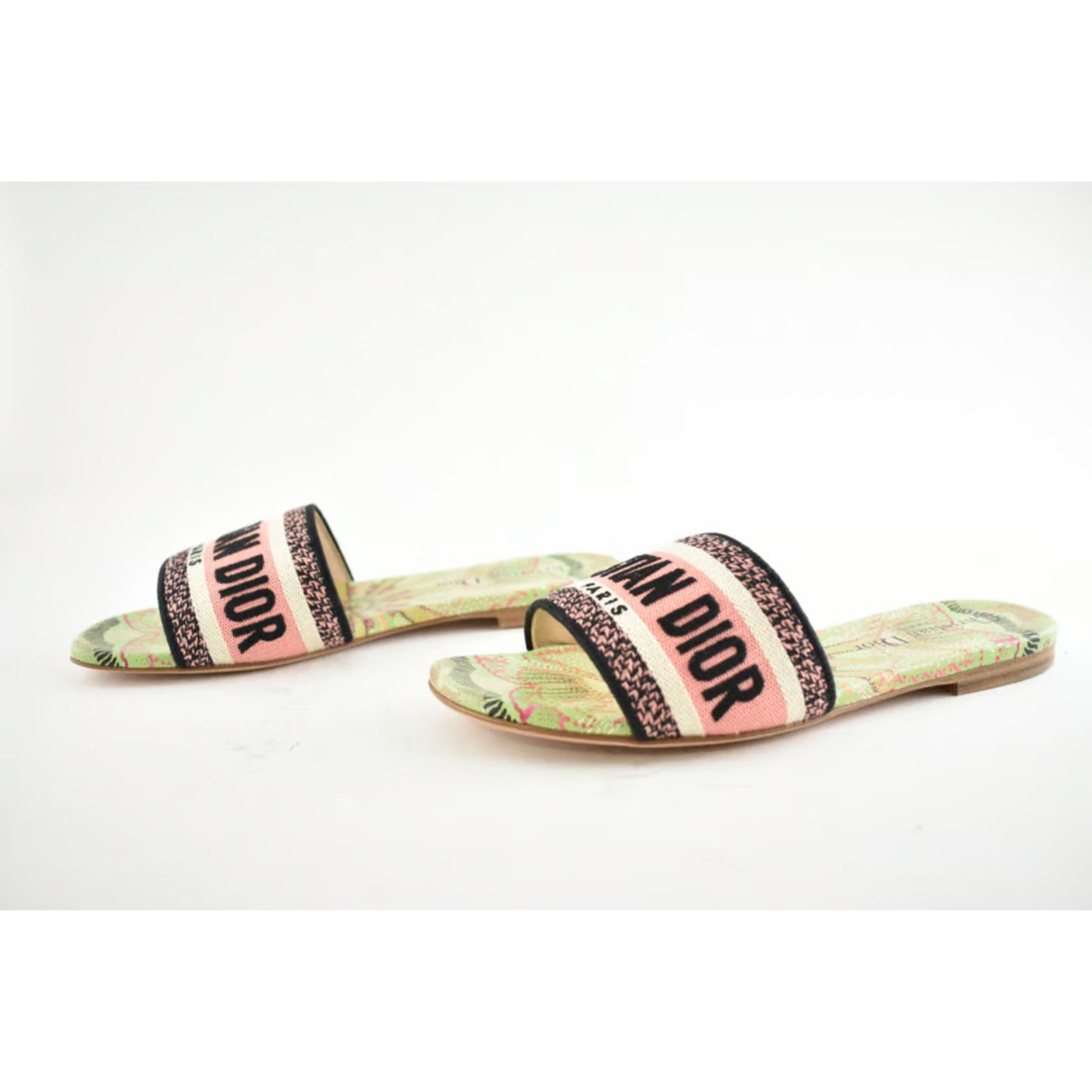 Dior In Lights Dway Embroidered Logo Slide Flat Sandal 35 Size US 5 / IT 35 - 10 Thumbnail