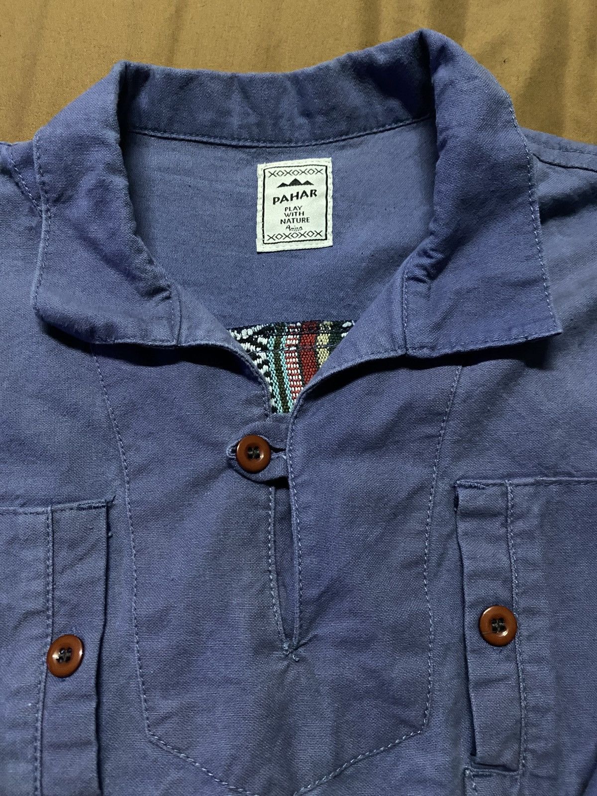 Japanese Brand Pahar by Amina Multipocket Navy Shirt Size US L / EU 52-54 / 3 - 5 Thumbnail