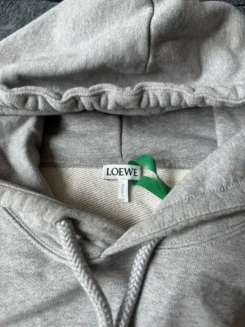 LOEWE Gray leather hoodie