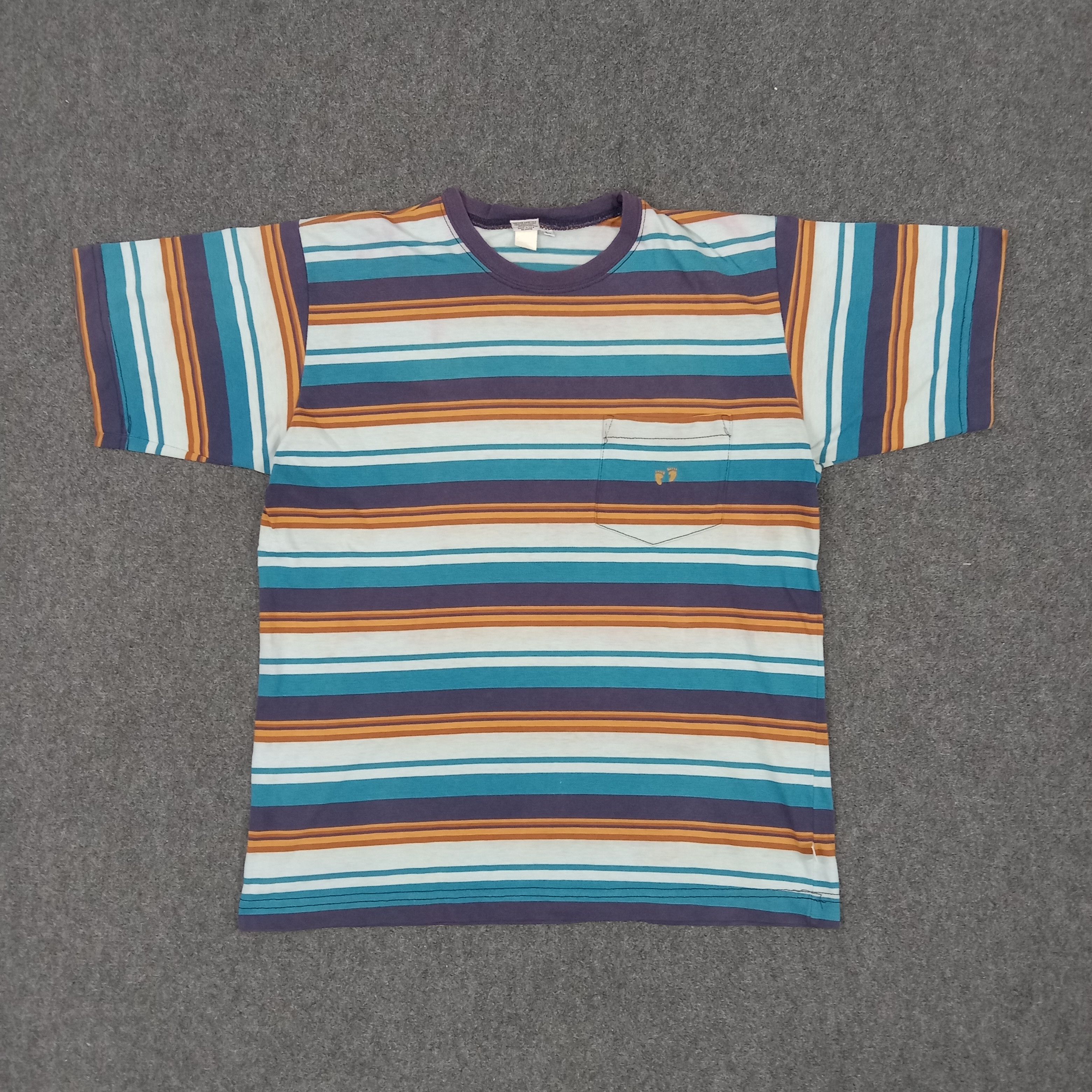 Hang Ten × Vintage Vintage 90's Hang Ten Streetwear Striped Design Tshirt Size US L / EU 52-54 / 3 - 1 Thumbnail