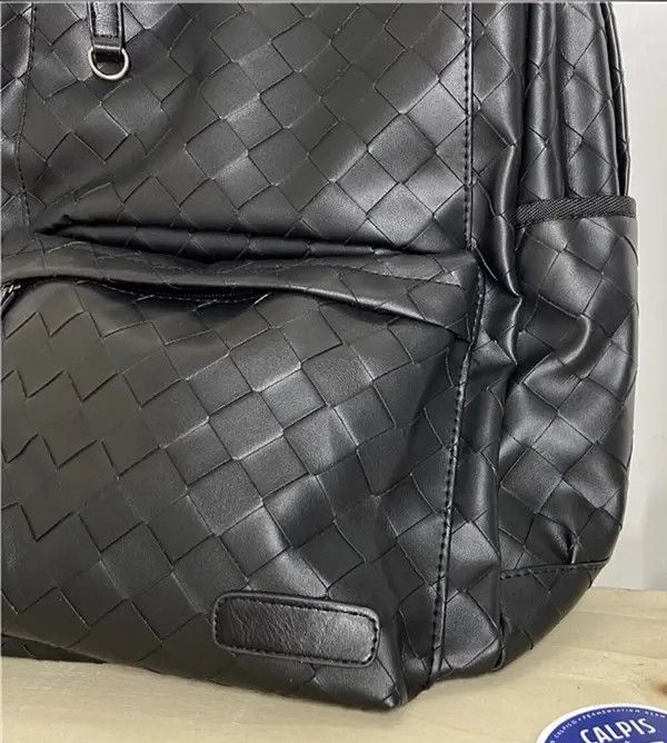 VIBE Black retro faux leather woven backpack bag Size ONE SIZE - 5 Thumbnail