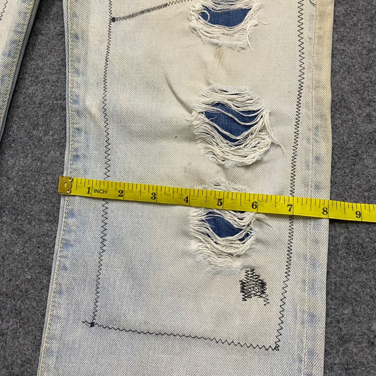 Blue Blue Japan Vintage 90s Blue Blue Japan Selvegde Patchwork Denim Size US 29 - 7 Thumbnail