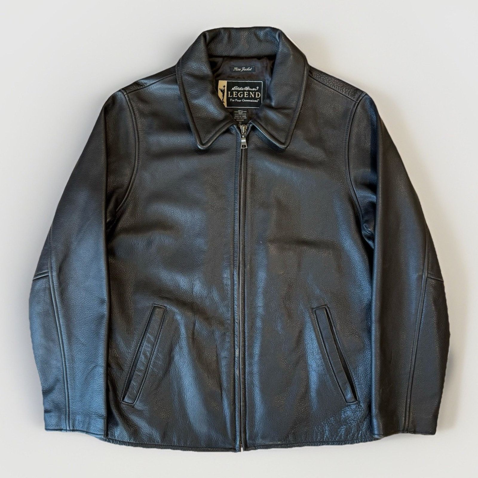 Eddie Bauer Stine Leather Jacket Women's Small Black 90s