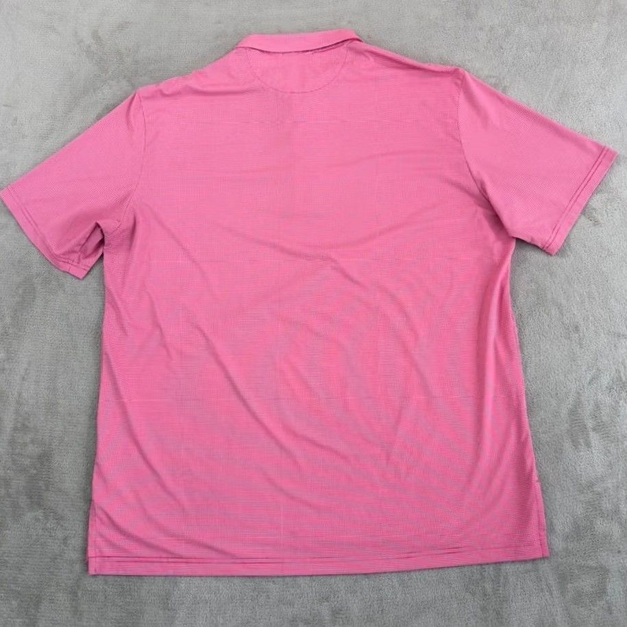 BUGATCHI Bugatchi Polo Shirt Geometric Pink 2XL Men Short Sleeve Collared Button Regular Fit Lightweight Breathable Polyester Blend Golf Polo Size US XXL / EU 58 / 5 - 4 Thumbnail