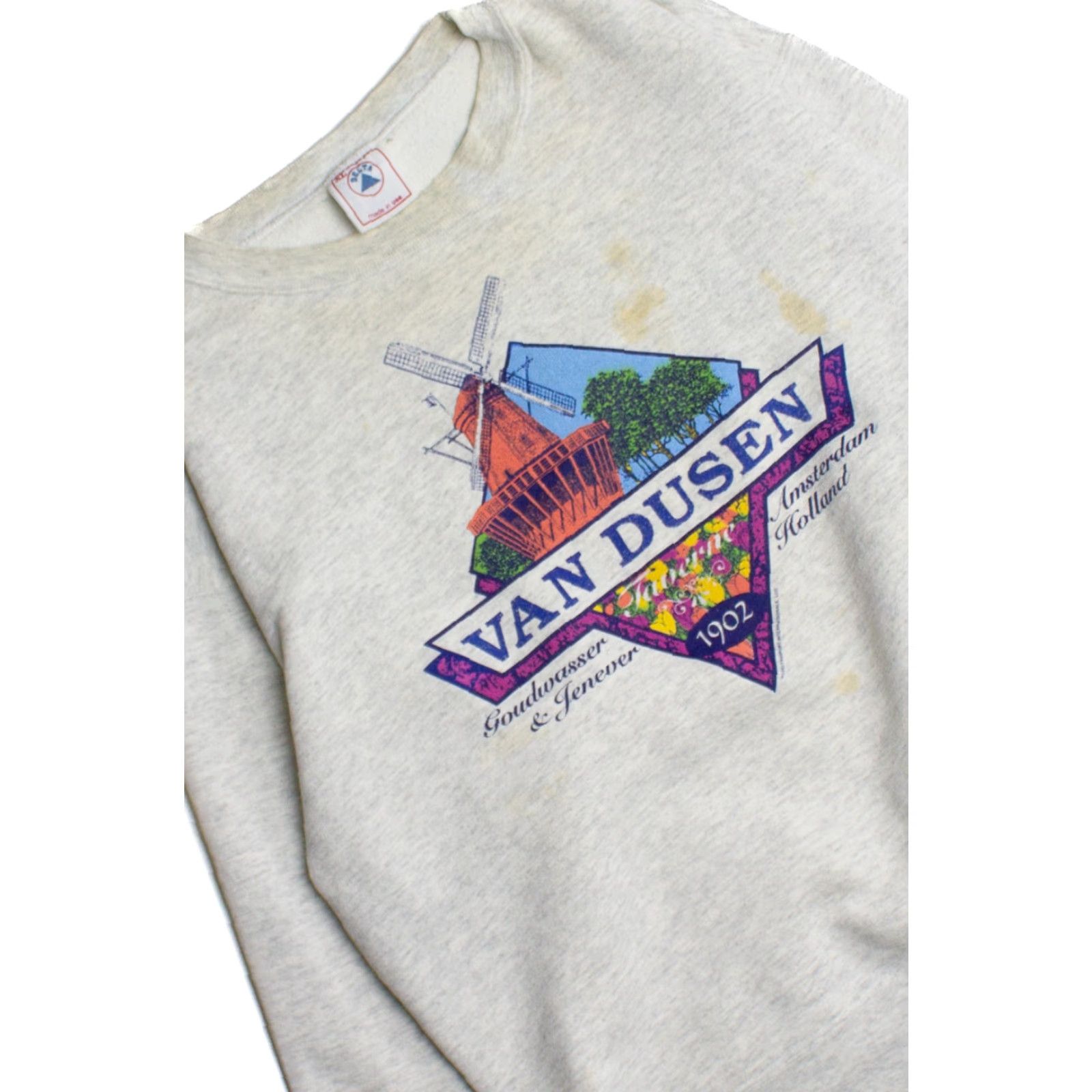 X-LARGE VINTAGE Van Dusen Sweatshirt 1990s X-Large Gray Amsterdam Holland 10111 Sweatshirts Unisex Adults Mens Womens Size US XL / EU 56 / 4 - 2 Thumbnail