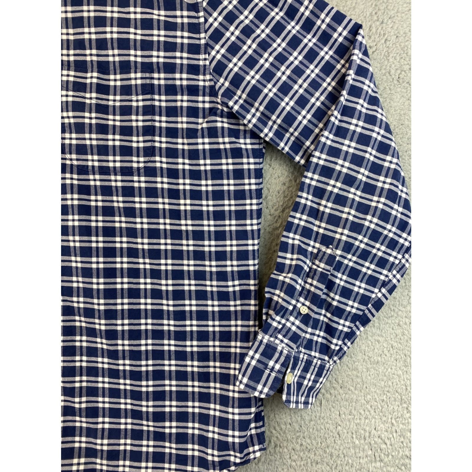 Gap Gap Shirt Men Large Blue Check Plaid Pocket Button-Up Casual Dress Shirt (Regular) Size US L / EU 52-54 / 3 - 2 Thumbnail