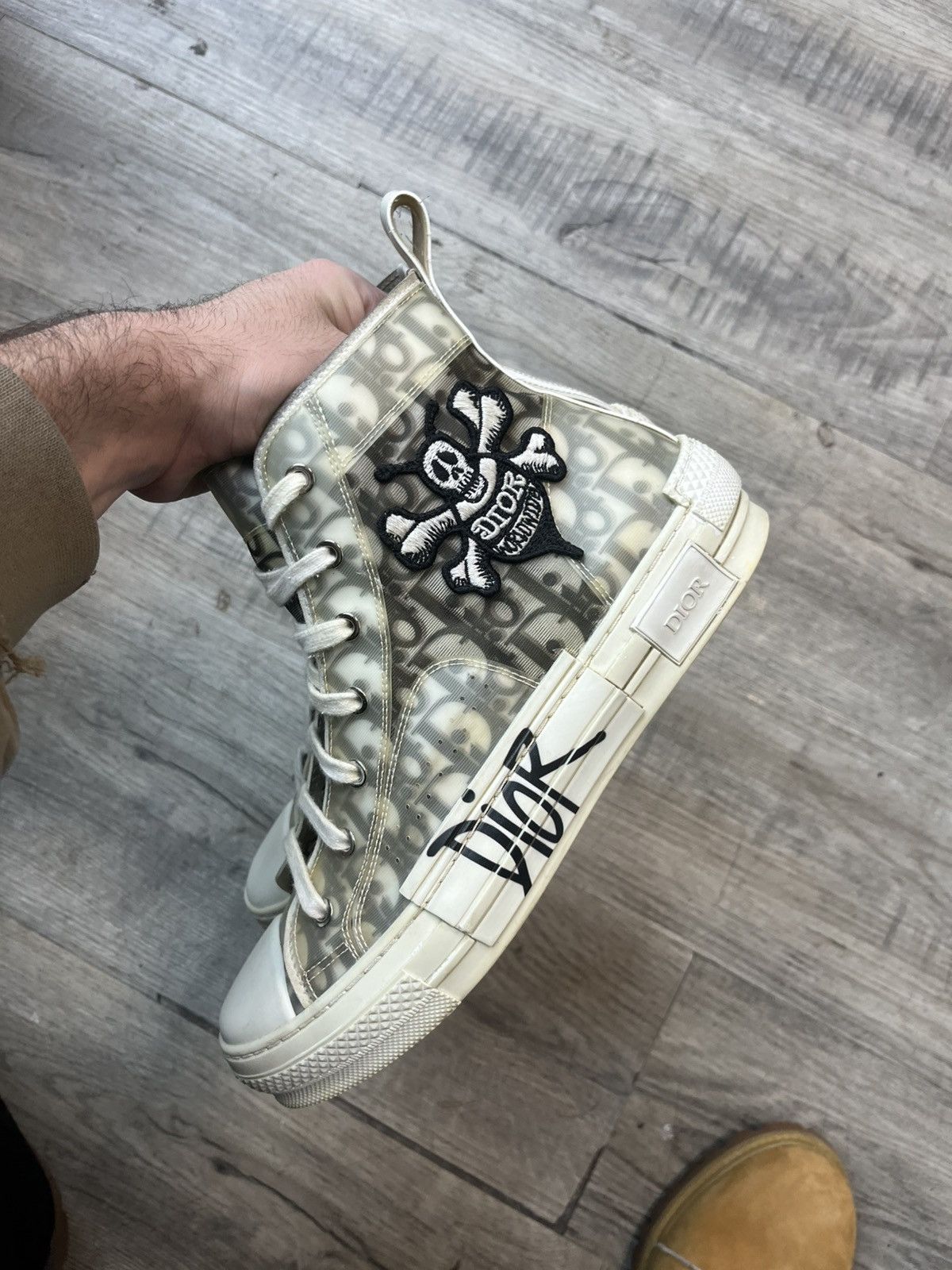 Dior × Stussy Dior x Stussy B23 High Top Sneaker Grey White Oblique Mono Size US 8 / EU 41 - 5 Thumbnail