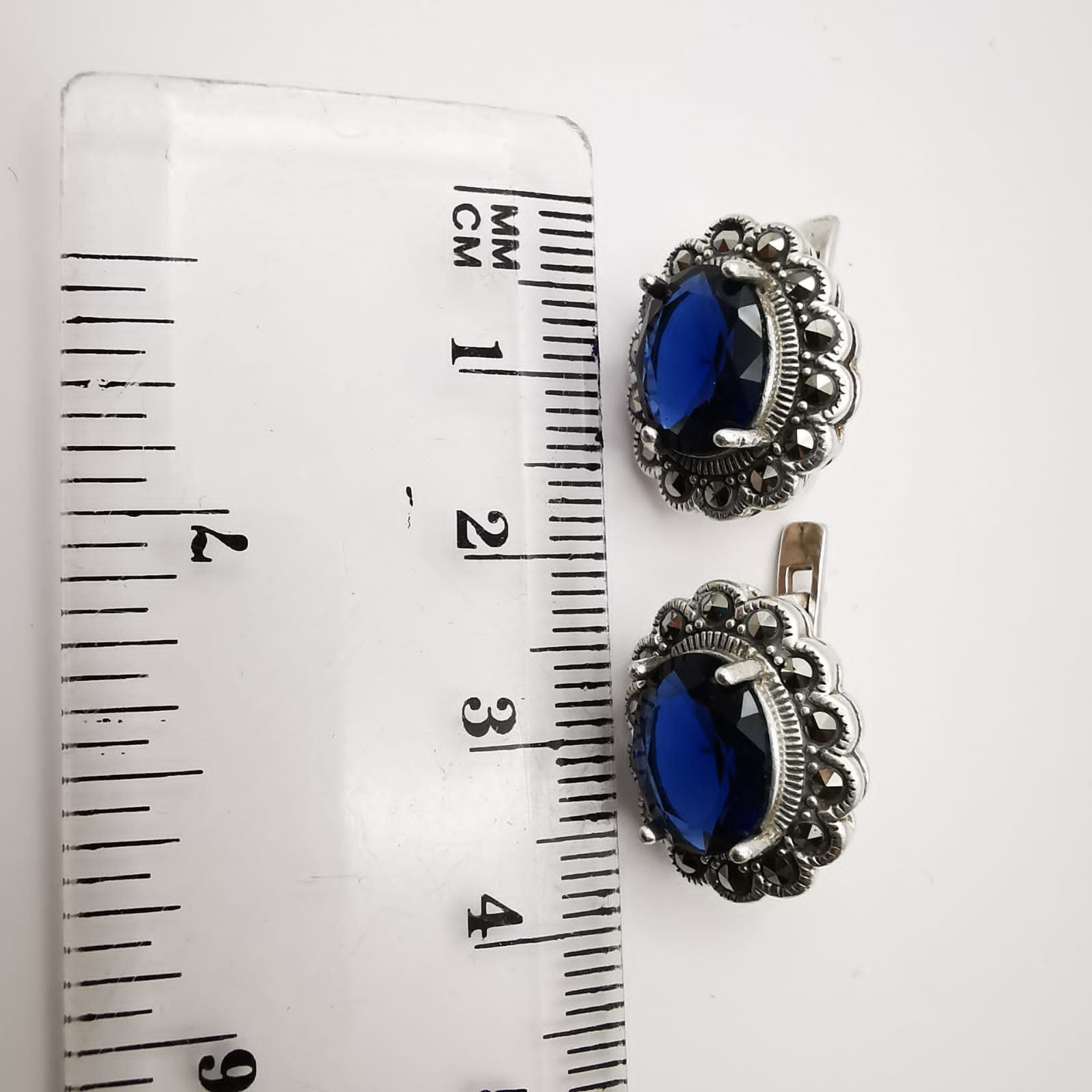 Sterling Silver Vintage Women's Earrings,925 Sterling Silver,Zircon Size ONE SIZE - 5 Thumbnail