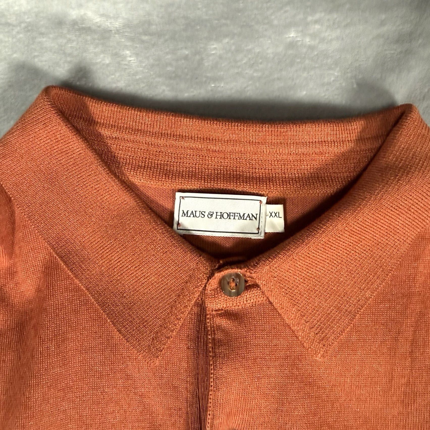 Vintage Maus & Hoffman Polo Shirt Mens 2XL Cotton Blend Made In USA Orange Long Sleeve Shirt Polo USA 2XL Mens Size US XXL / EU 58 / 5 - 6 Thumbnail