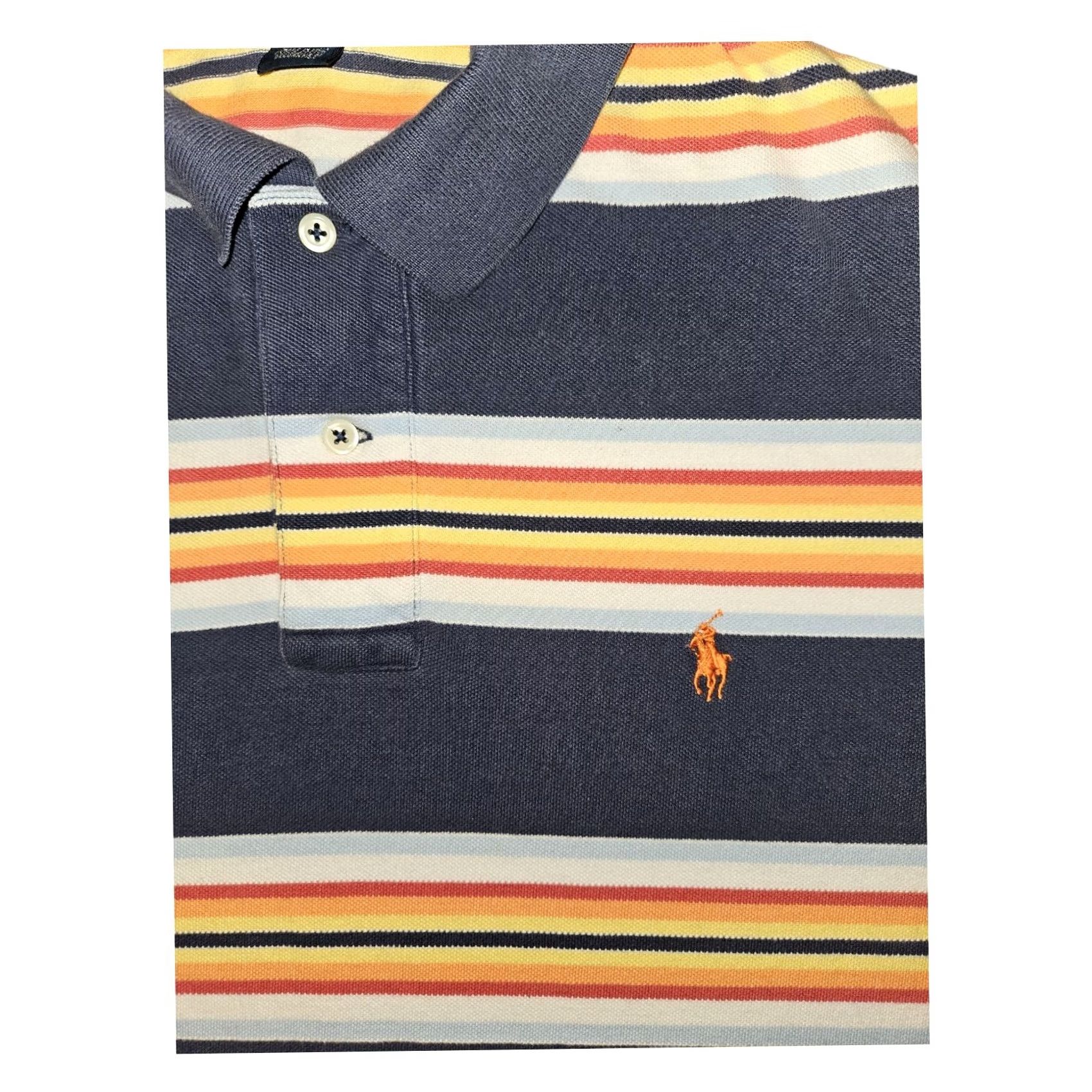 Polo Ralph Lauren VINTAGE Polo Ralph Lauren Polo Shirt XL Men Striped Blue Short Sleeve 90s Classic Logo Embroidered Polo Shirt Size US XL / EU 56 / 4 - 5 Thumbnail