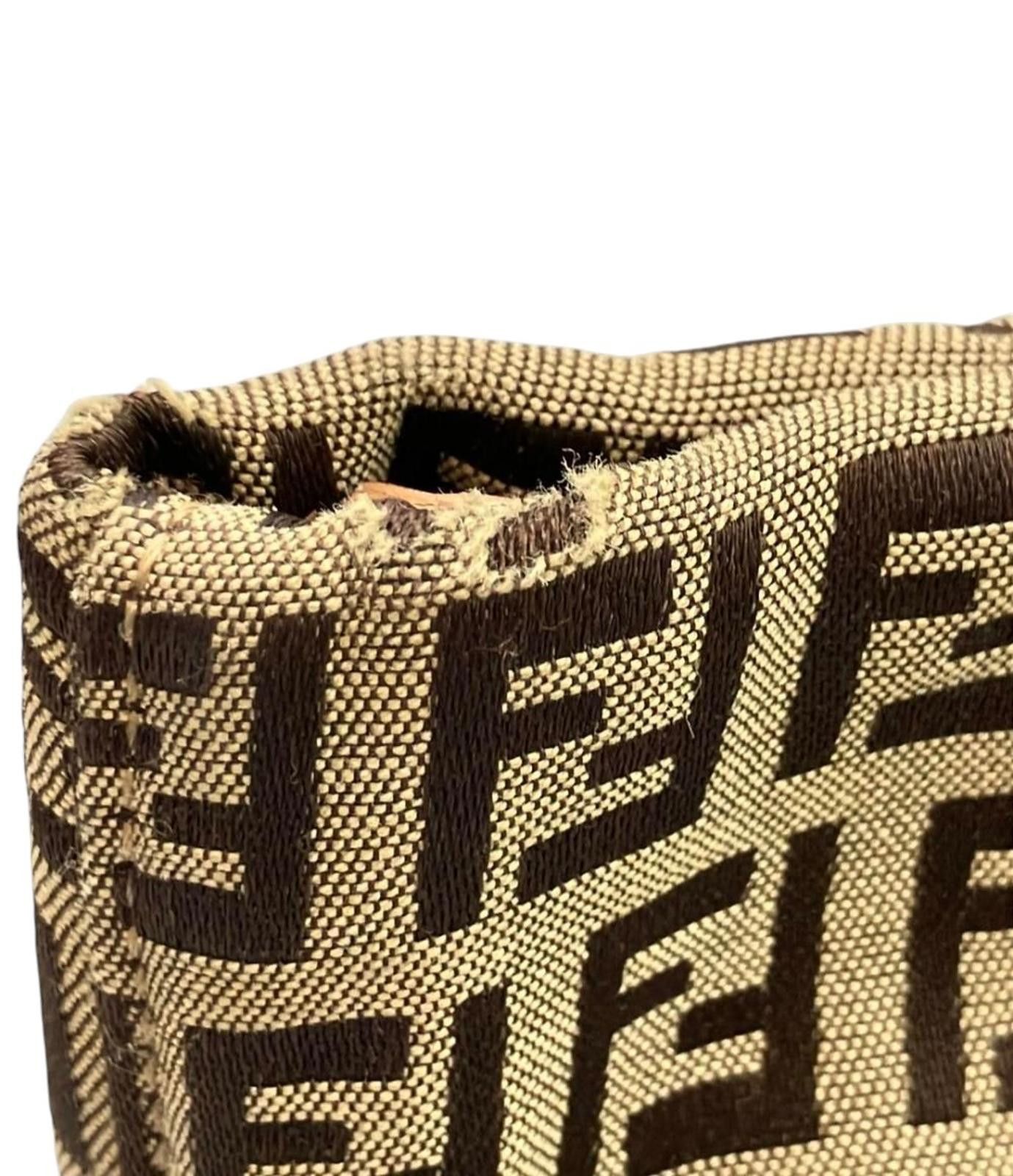 Fendi Fendi - Monogram Canvas Tote Bag with Leather Straps Size ONE SIZE - 3 Thumbnail