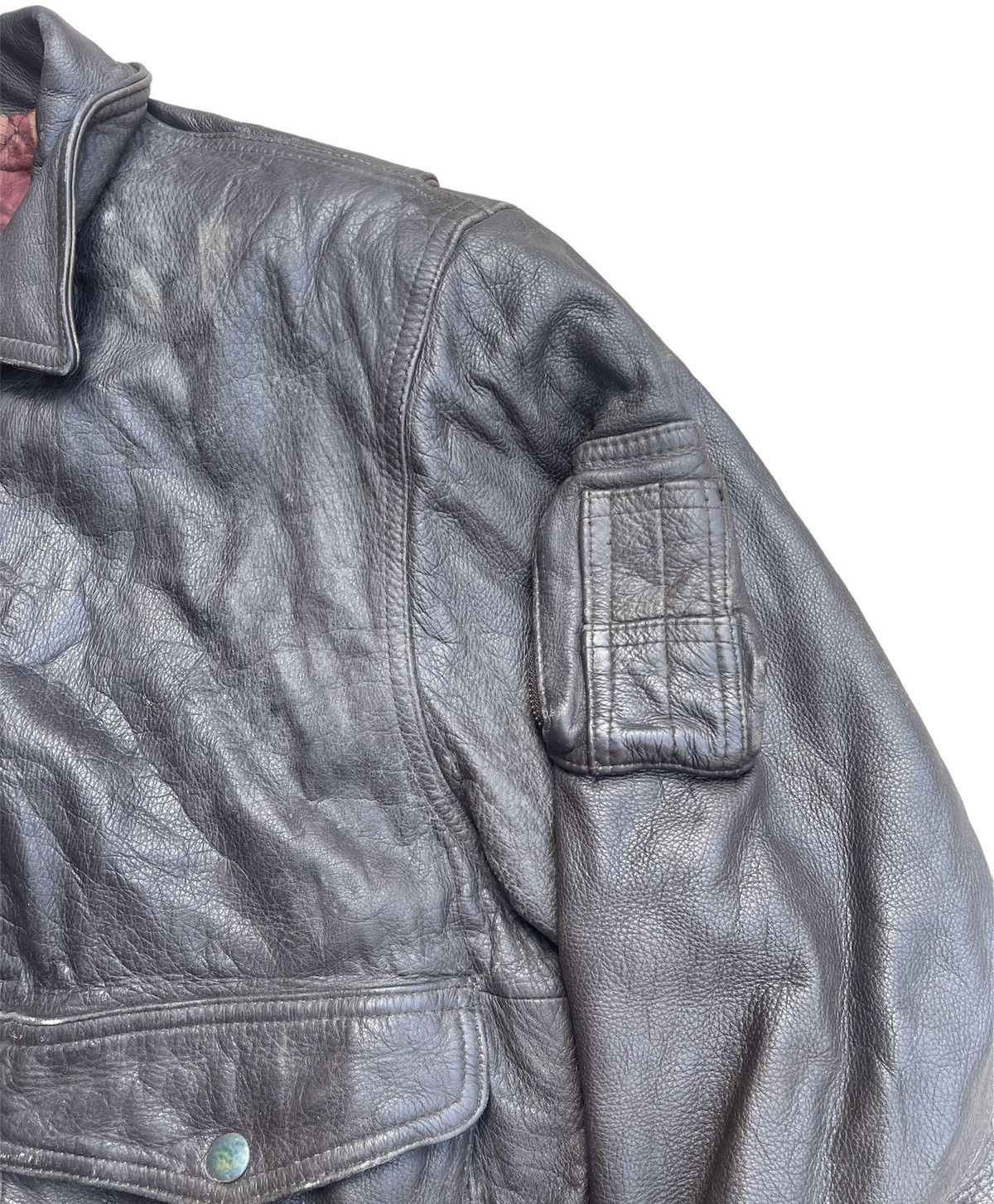 Vintage Vintage 90s Anecdote USA Leather Flight Jacket A-2 Bomber Size US M / EU 48-50 / 2 - 4 Thumbnail