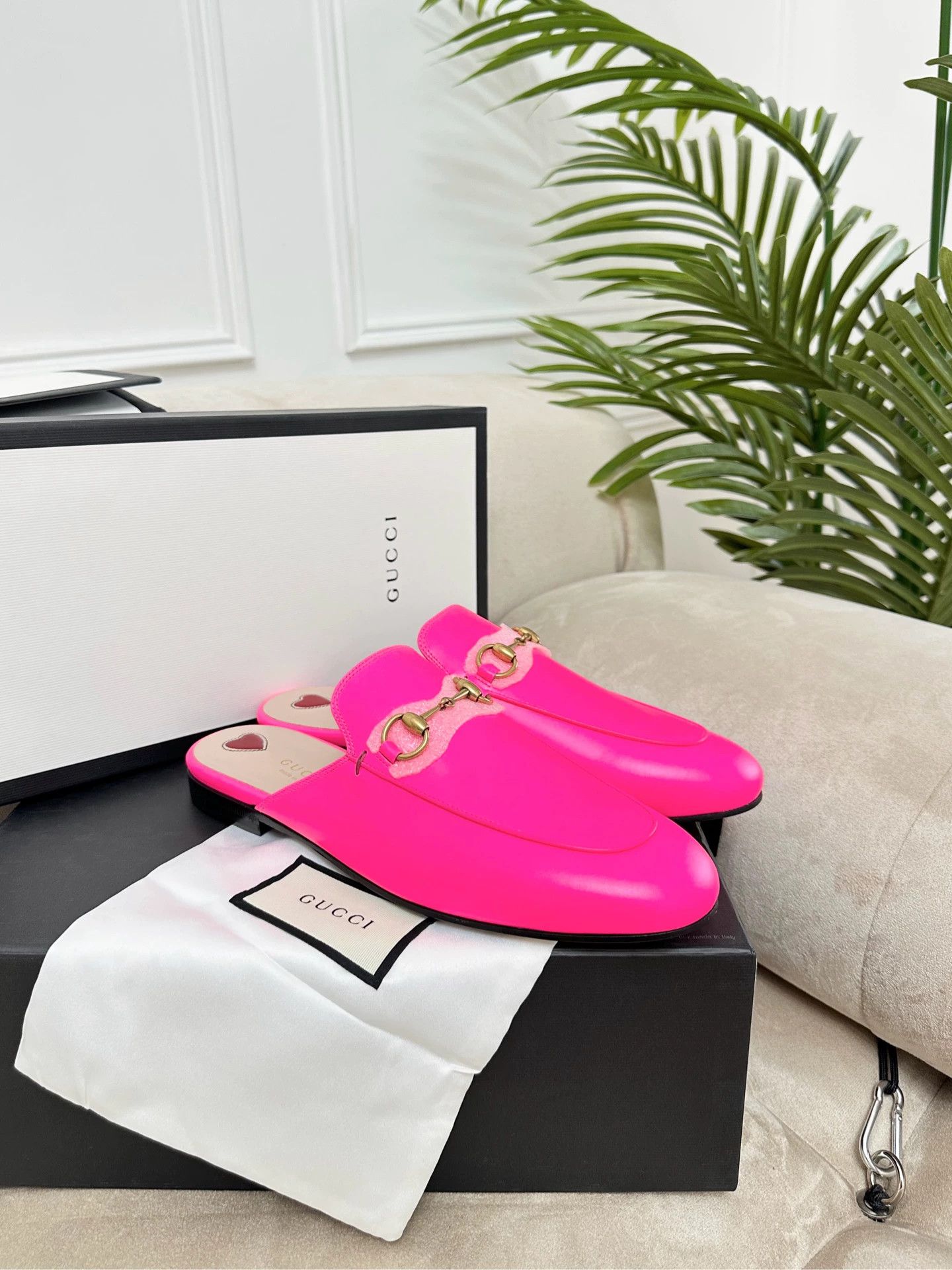 Gucci GUCCI Horsebit Mule Women's Fluorescent Pink Size US 6 / IT 36 - 3 Thumbnail