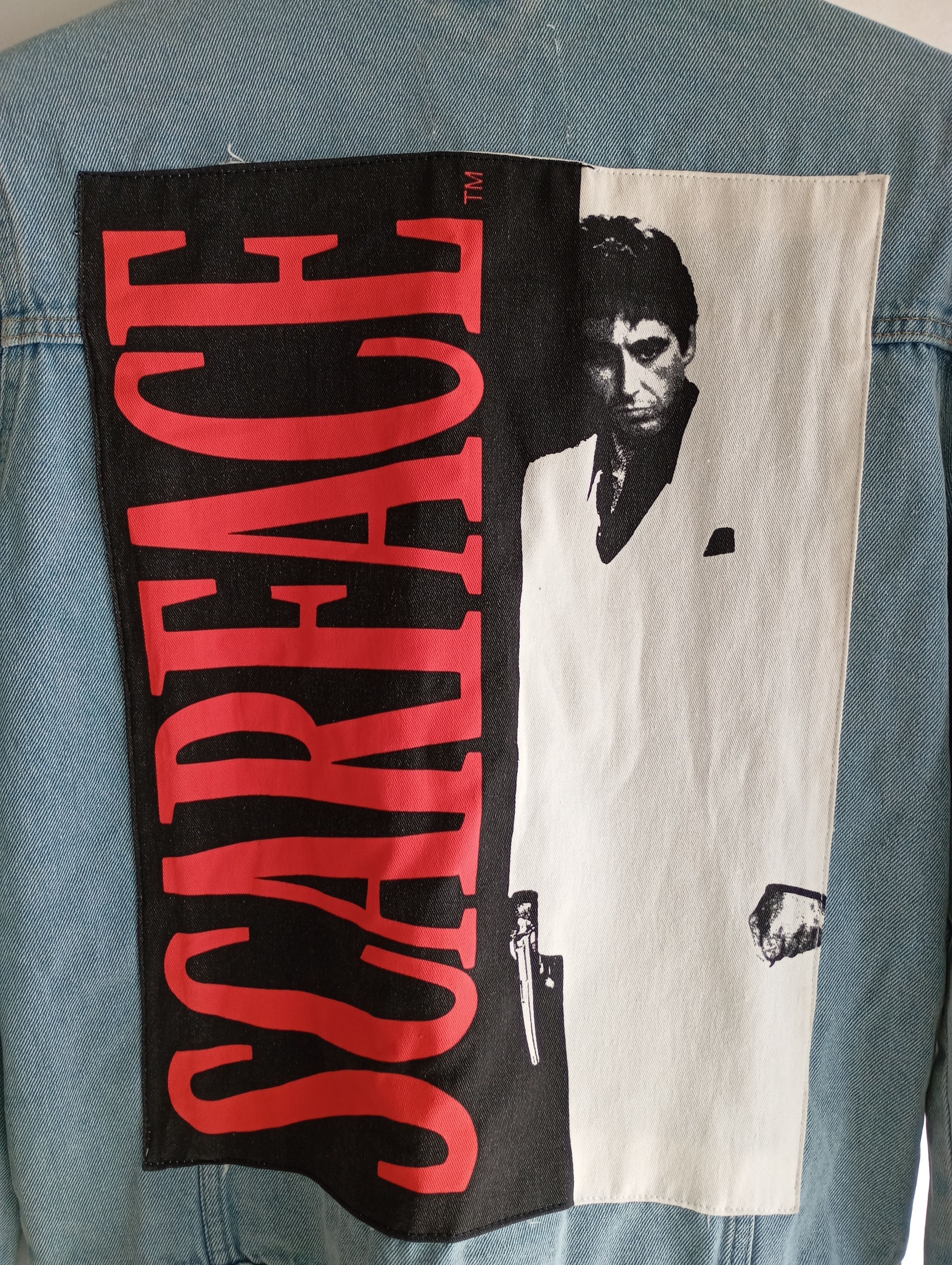 Vintage Scarface Tony Montana alpacino Vintage Denim Jacket Size US S / EU 44-46 / 1 - 2 Thumbnail