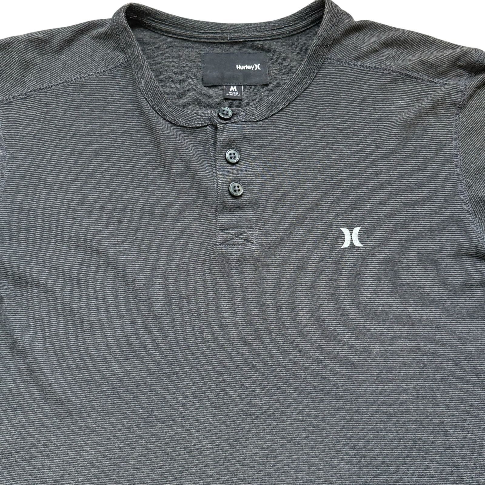 Hurley Hurley Black Pinstripe Short Sleeve Henley Pullover Shirt Size US M / EU 48-50 / 2 - 2 Thumbnail
