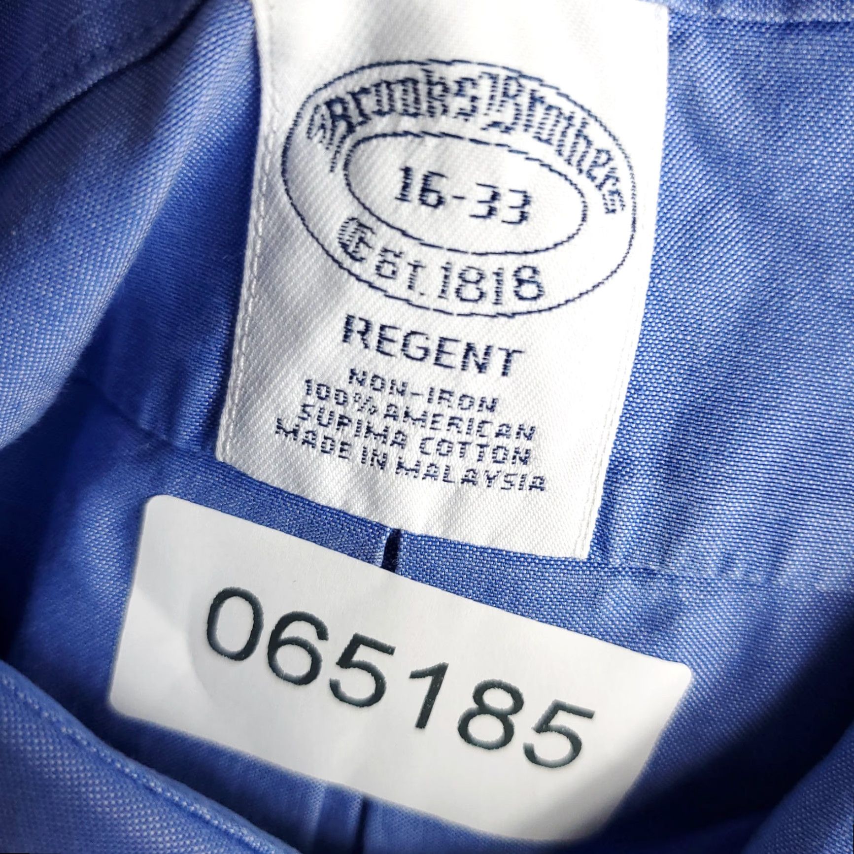 Brooks Brothers Brooks Brothers Shirt Mens 16 Blue Regent Dress Button Up Long Sleeve Size 42R - 8 Thumbnail