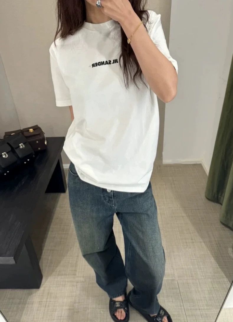 Jil Sander Jil Sander Letter-patterned versatile short-sleeve Size S / US 4 / IT 40 - 1 Thumbnail