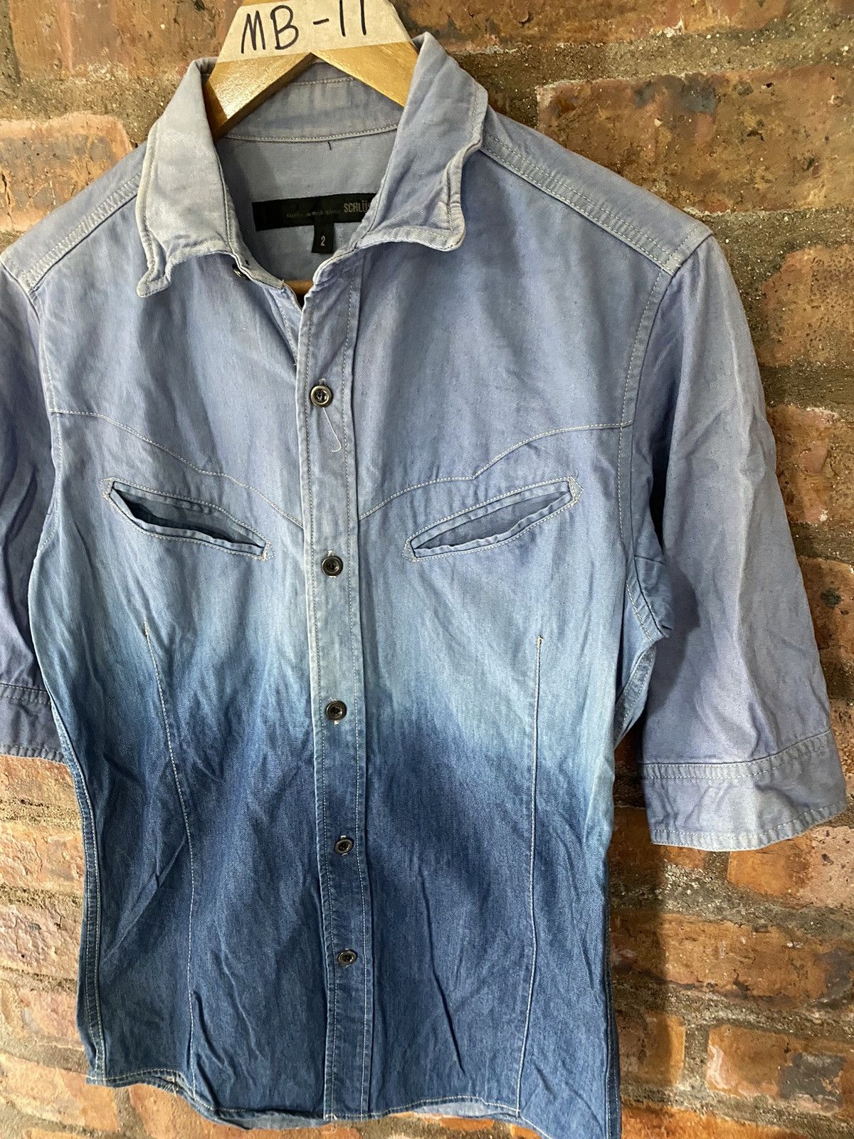 Schlussel 2000s Smile pocket gradian western shirt Size US S / EU 44-46 / 1 - 5 Thumbnail