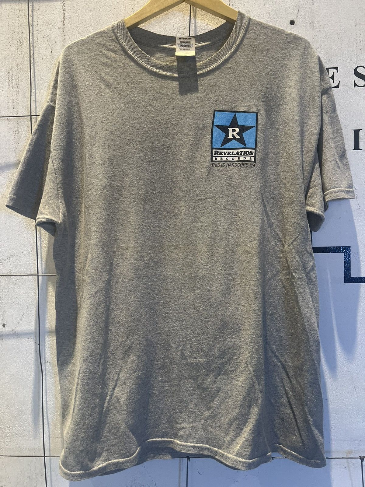 image of Band Tees x Vintage Y2K Bold Hardcore Punk Band X “This Is Hardcore ‘14” in Grey, Men's (Size Large