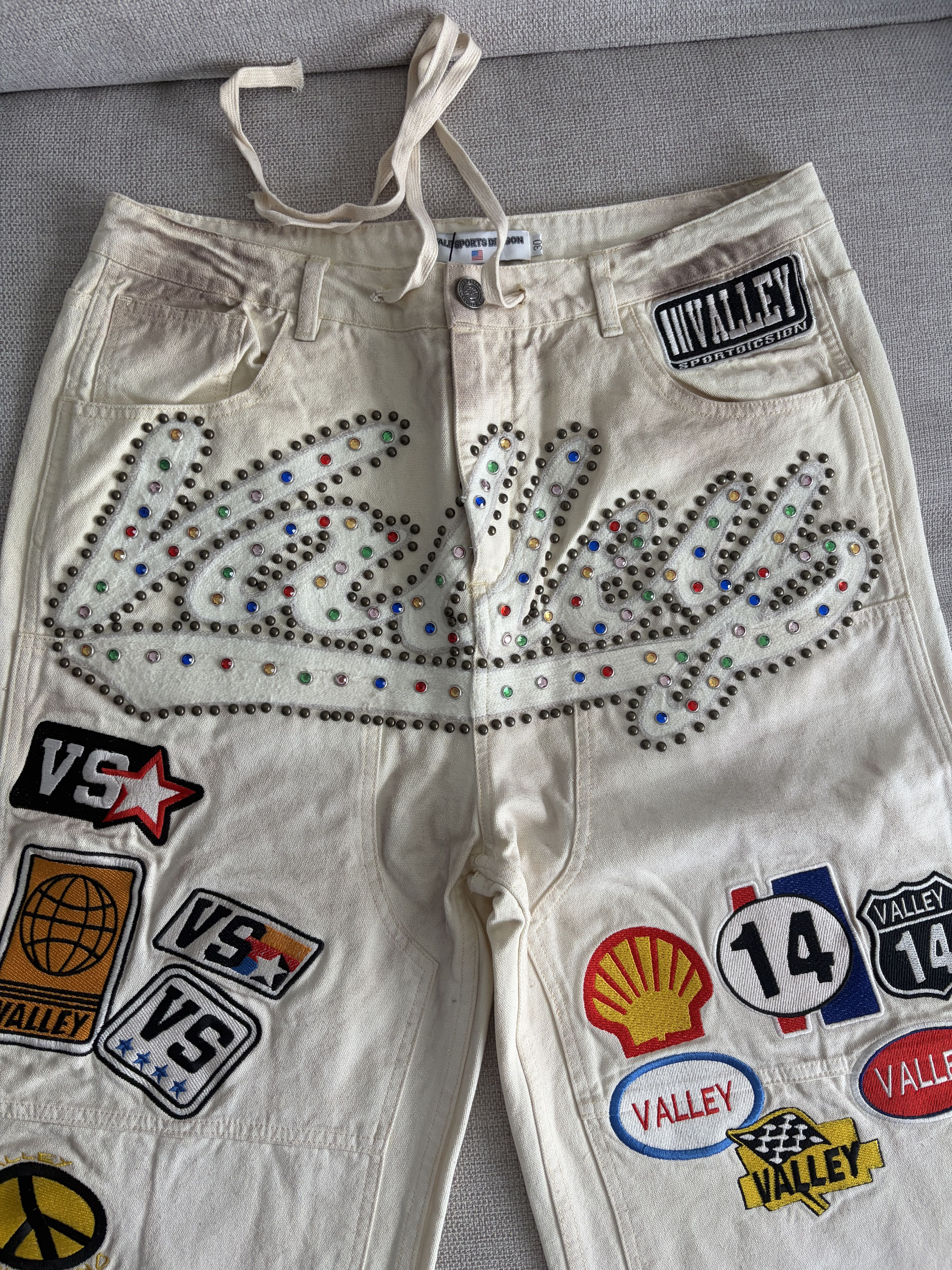 Vale Vale Forever Cream 1980s Painters Pants Off-White Size US 30 / EU 46 - 5 Thumbnail