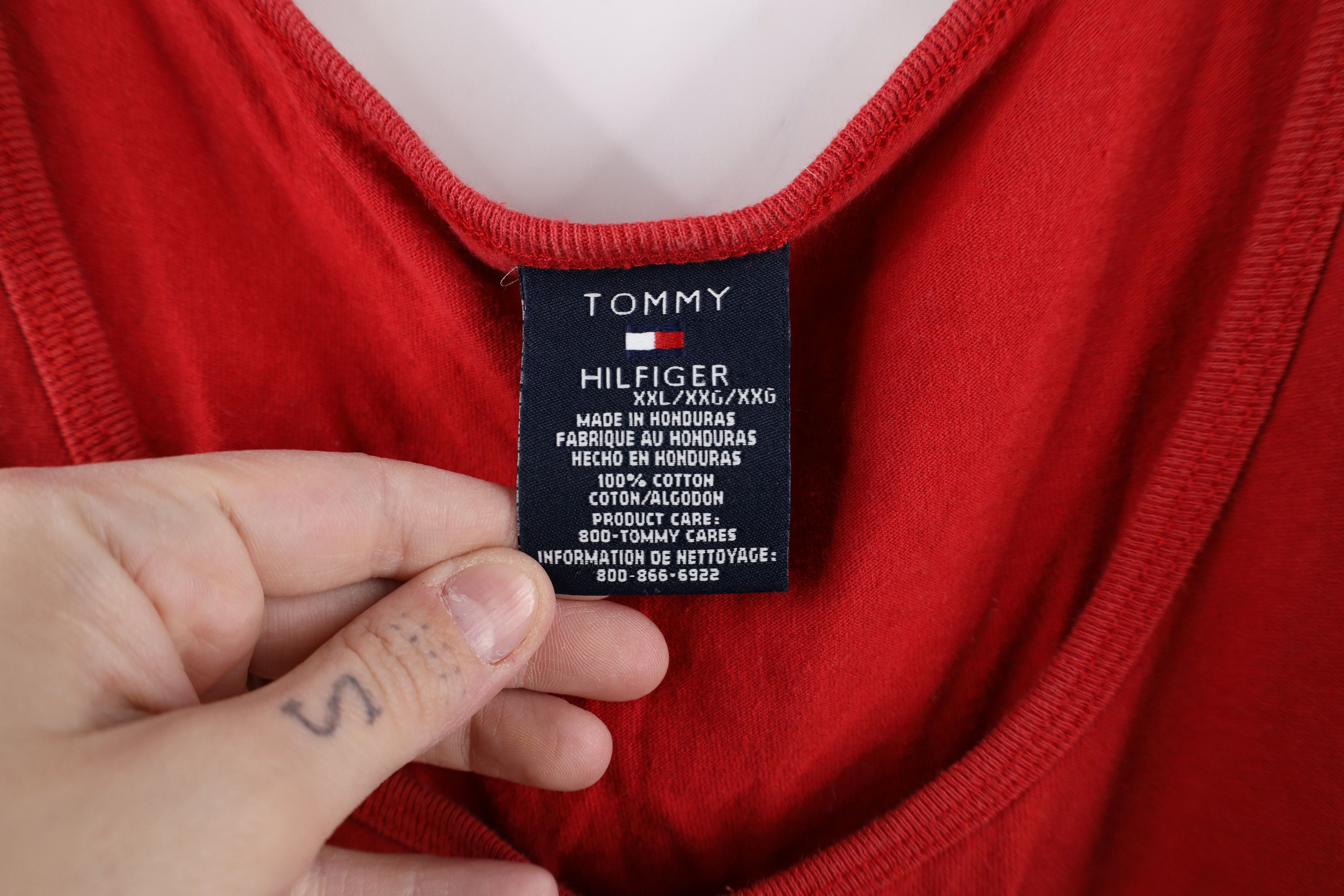 Tommy Hilfiger × Vintage Vintage Y2K 2001 Tommy Hilfiger Spell Tank Top T-Shirt Red Size US XXL / EU 58 / 5 - 6 Thumbnail