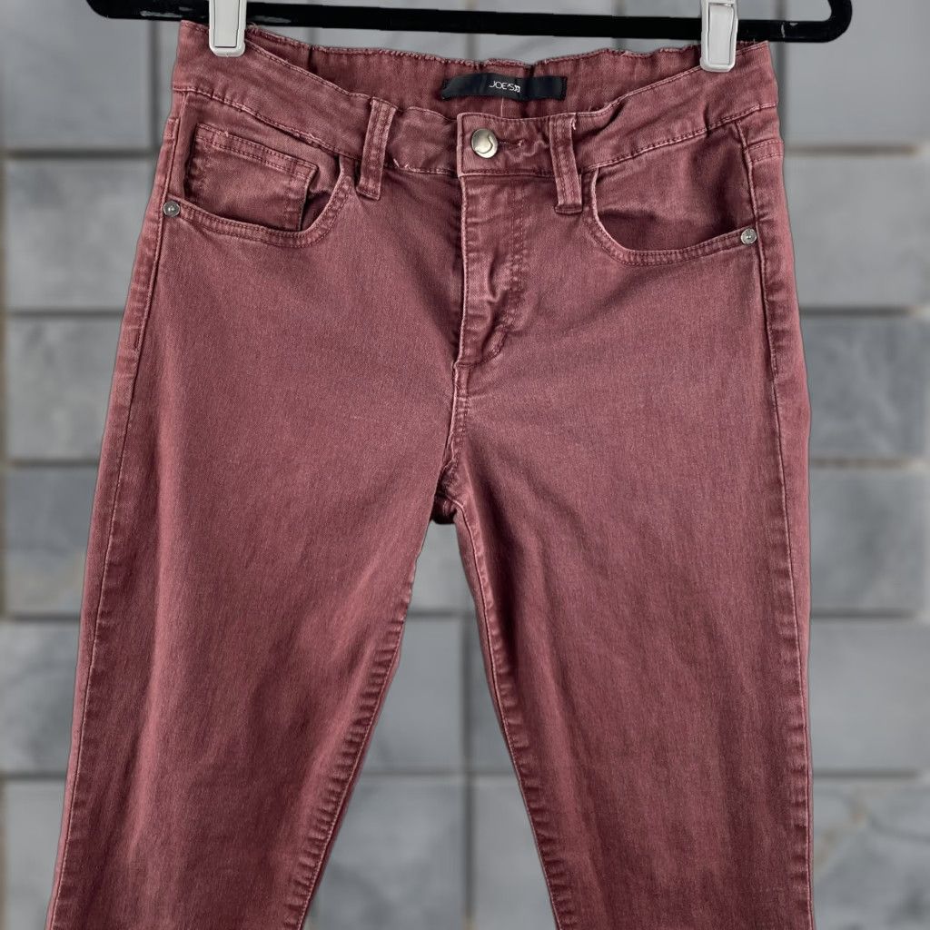 Vintage Joe's Jeans Maroon Skinny Visionaire Distress Mid-Rise 5-Pocket Jeans Womens 29 Size 29" - 1 Thumbnail