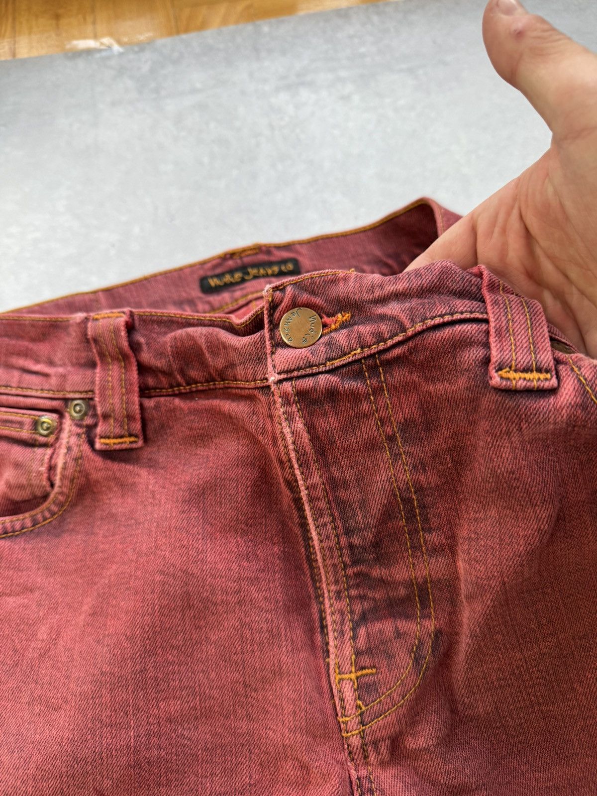 Nudie Jeans Vintage Nudie Jeans Thin Finn Burgundi Skini Jeans Size US 32 / EU 48 - 6 Thumbnail