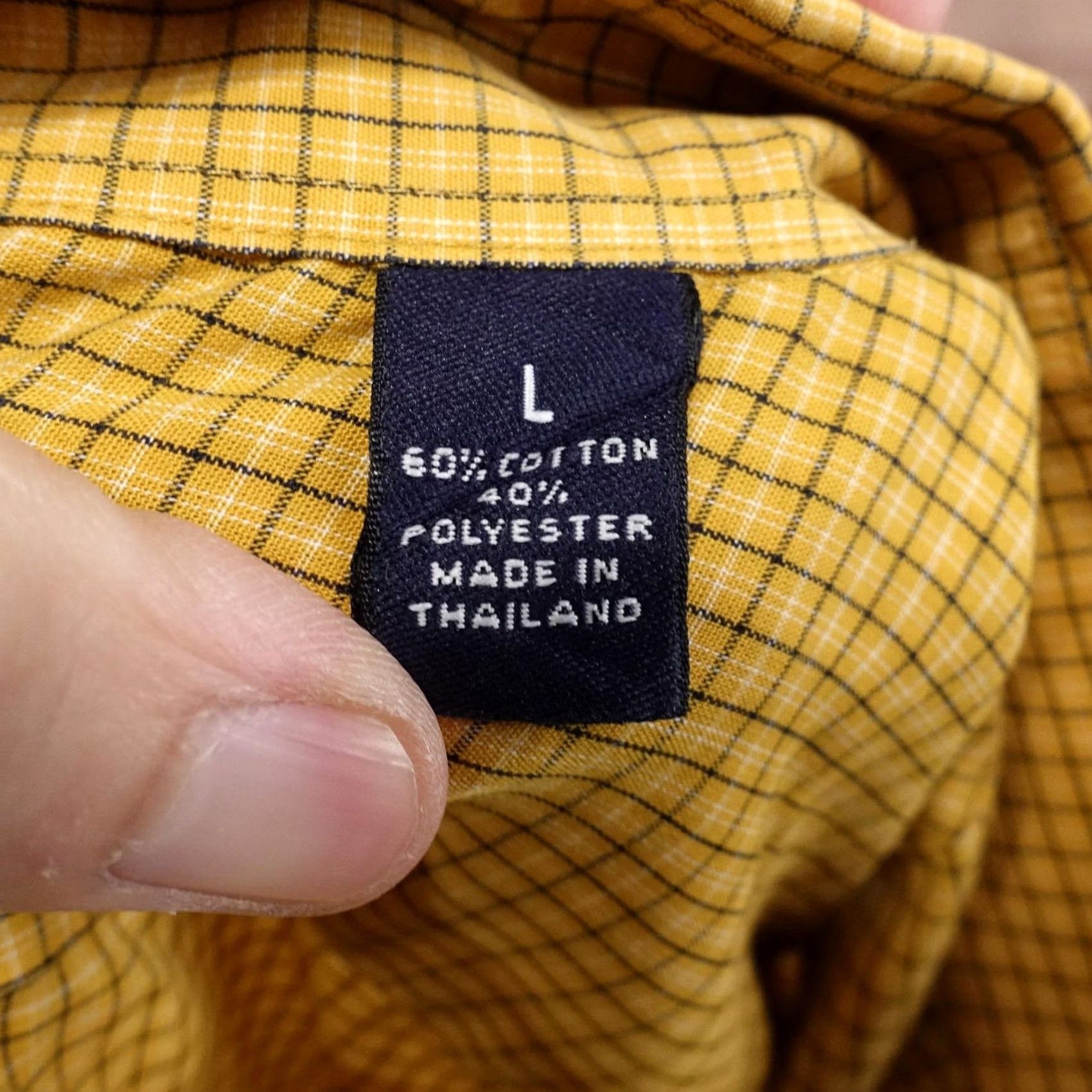 Roundtree & Yorke Roundtree & Yorke Shirt Mens L Yellow Check Long Sleeve Button-Up Easy Care Size US L / EU 52-54 / 3 - 7 Thumbnail