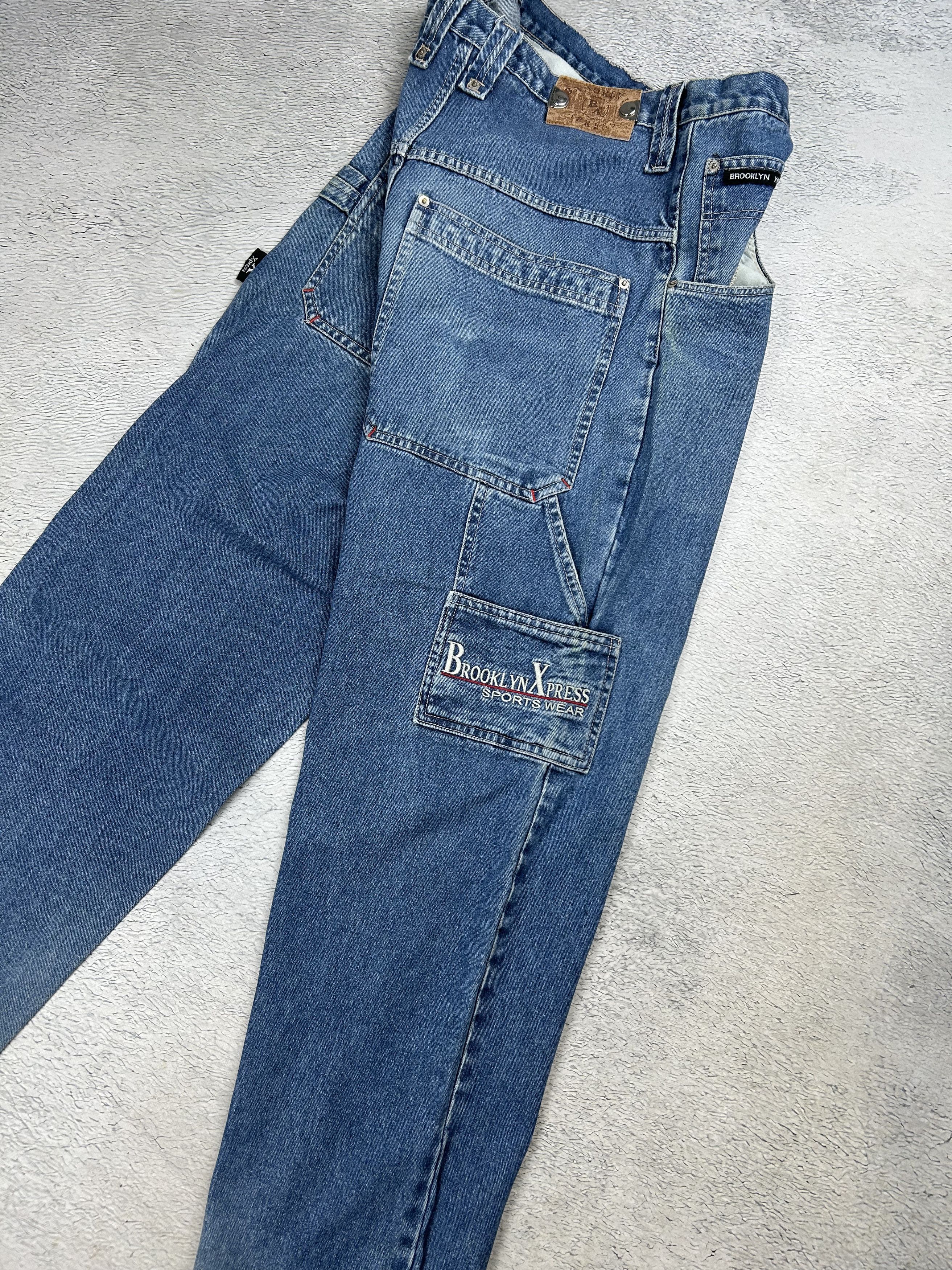 JNCO × Japanese Brand × Vintage Brooklyn Xpress Vintage carpenter jeans Baggy Work wear Rap Size US 36 / EU 52 - 3 Thumbnail