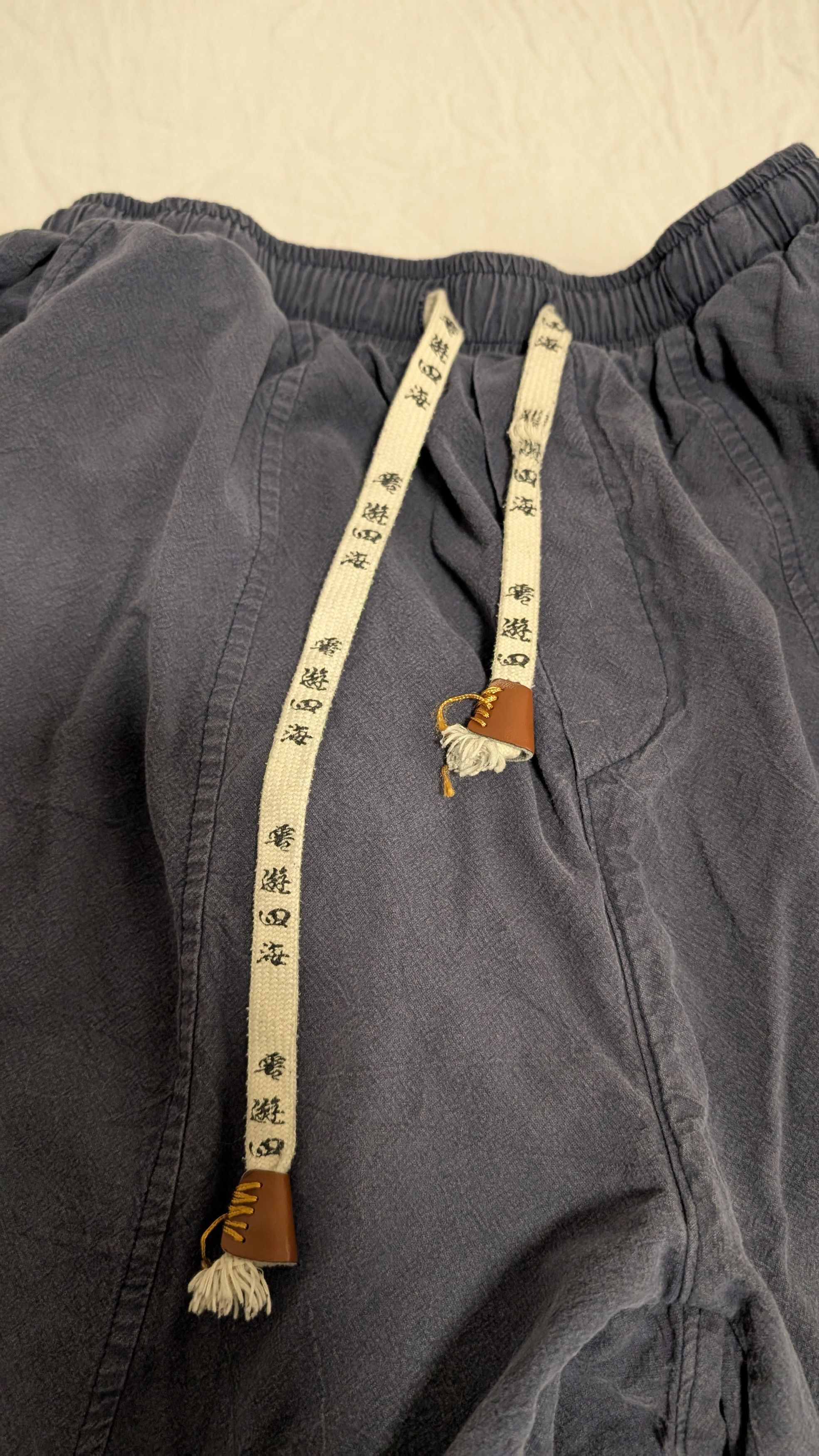 Japanese Brand Mr Donoo Loose Drawstring Joggers - Dark Blue - XL Size US 26 / EU 42 - 3 Thumbnail