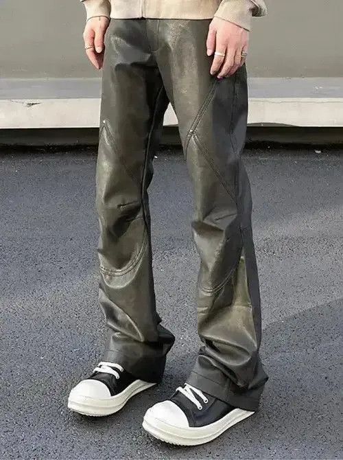 Japanese Brand Streetwear Casual Straight Leg Leather Pant Size US 32 / EU 48 - 4 Thumbnail