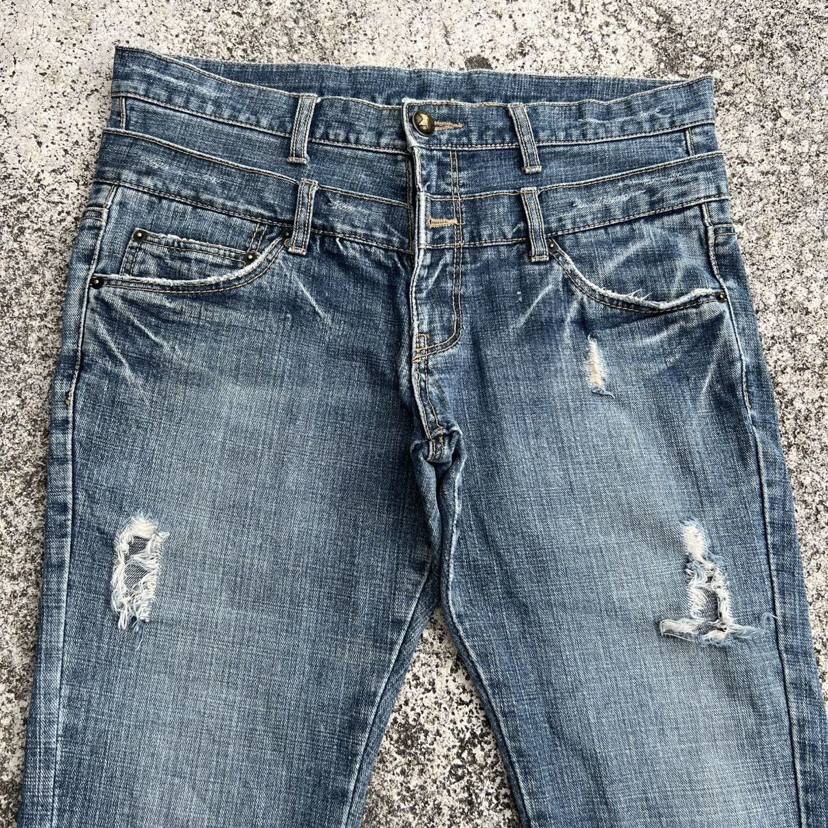 If Six Was Nine “DOUBLE WAIST” DISTRESS ACID WASH PUNK STYLE JEANS Size US 35 - 3 Thumbnail