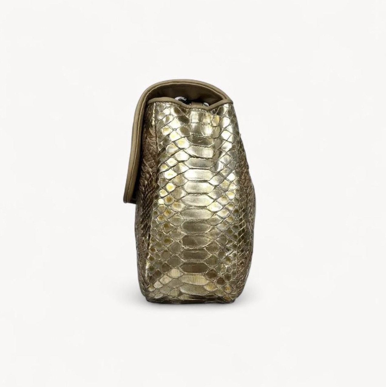 Chanel Chanel SS 2007 Gold Metallic Python Crochet Chain Flap Bag Size ONE SIZE - 6 Thumbnail