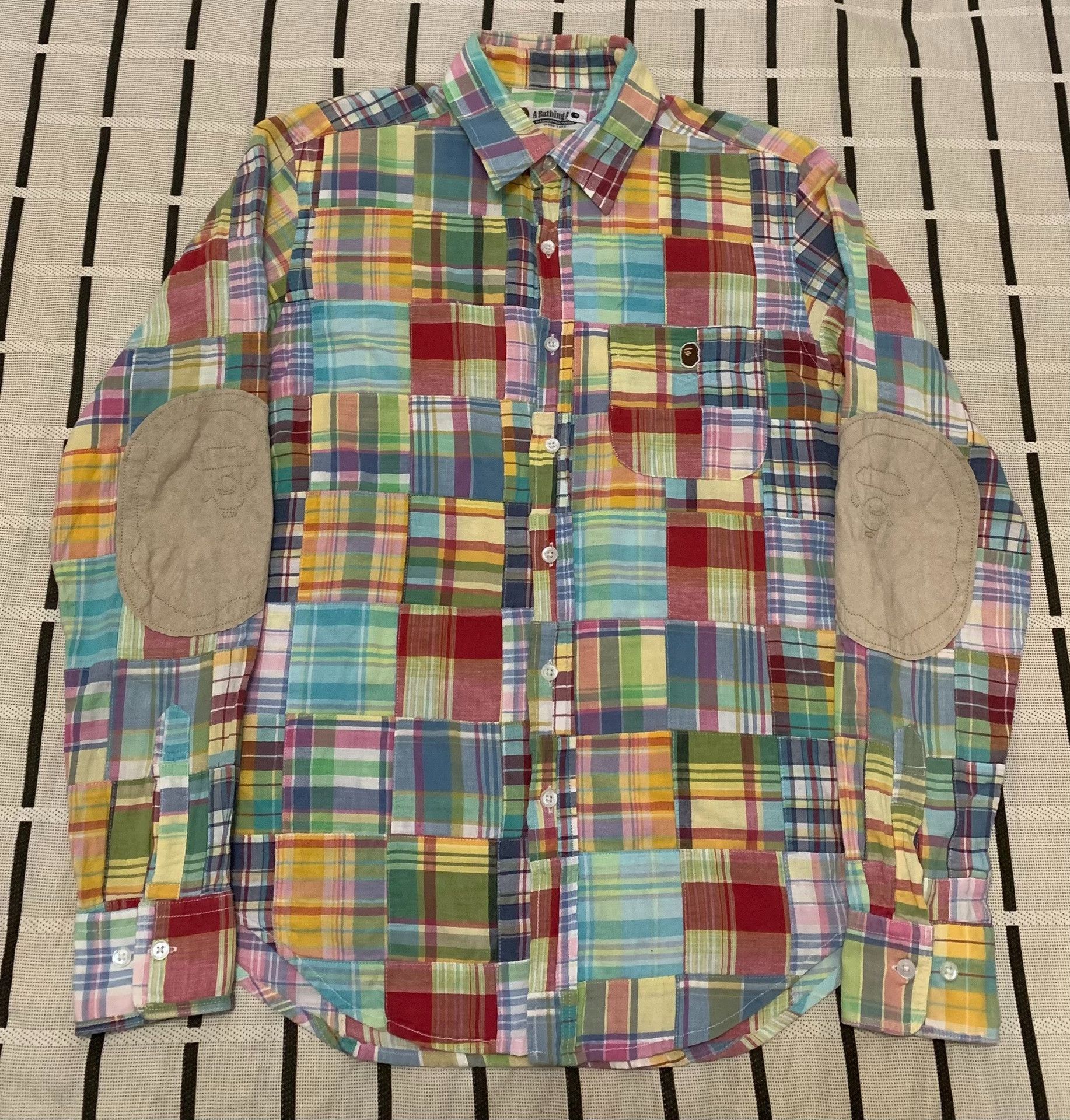 Bape Bape Patchwork Ape Head Plaid Shirt M Men Size US M / EU 48-50 / 2 - 1 Thumbnail