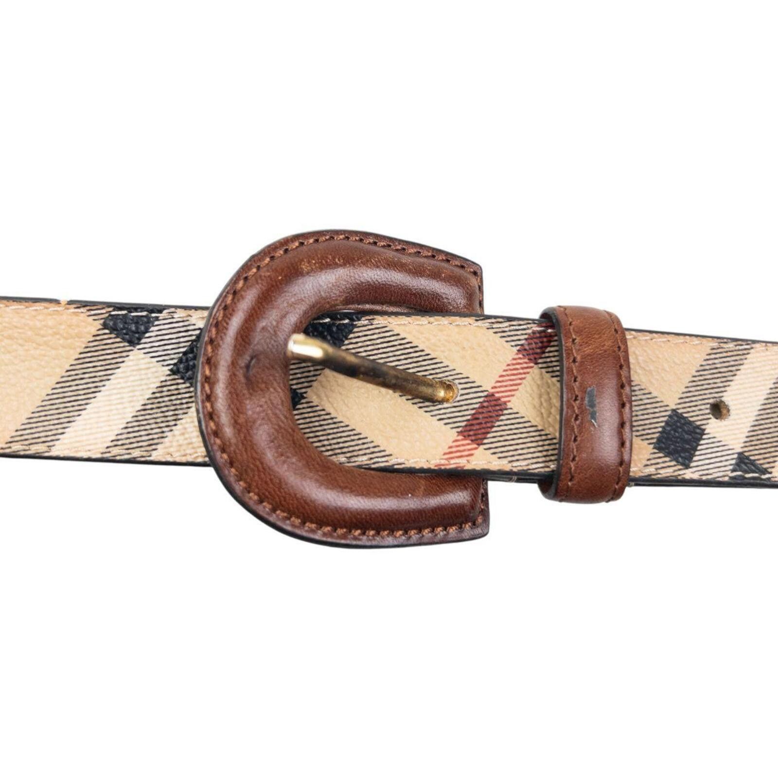 Burberry Vintage Burberry Nova Check Leather Belt Size W28 Size ONE SIZE - 3 Thumbnail