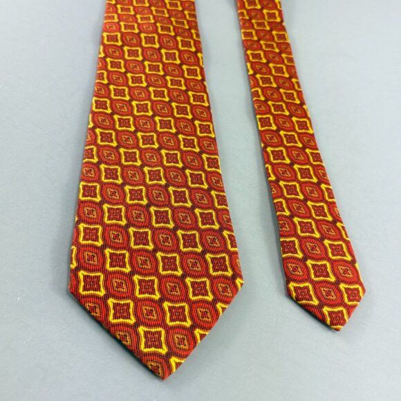 Etro ETRO Orange / Yellow Geometric Men's Tie 3 1/4" x 61" Size ONE SIZE - 2 Thumbnail