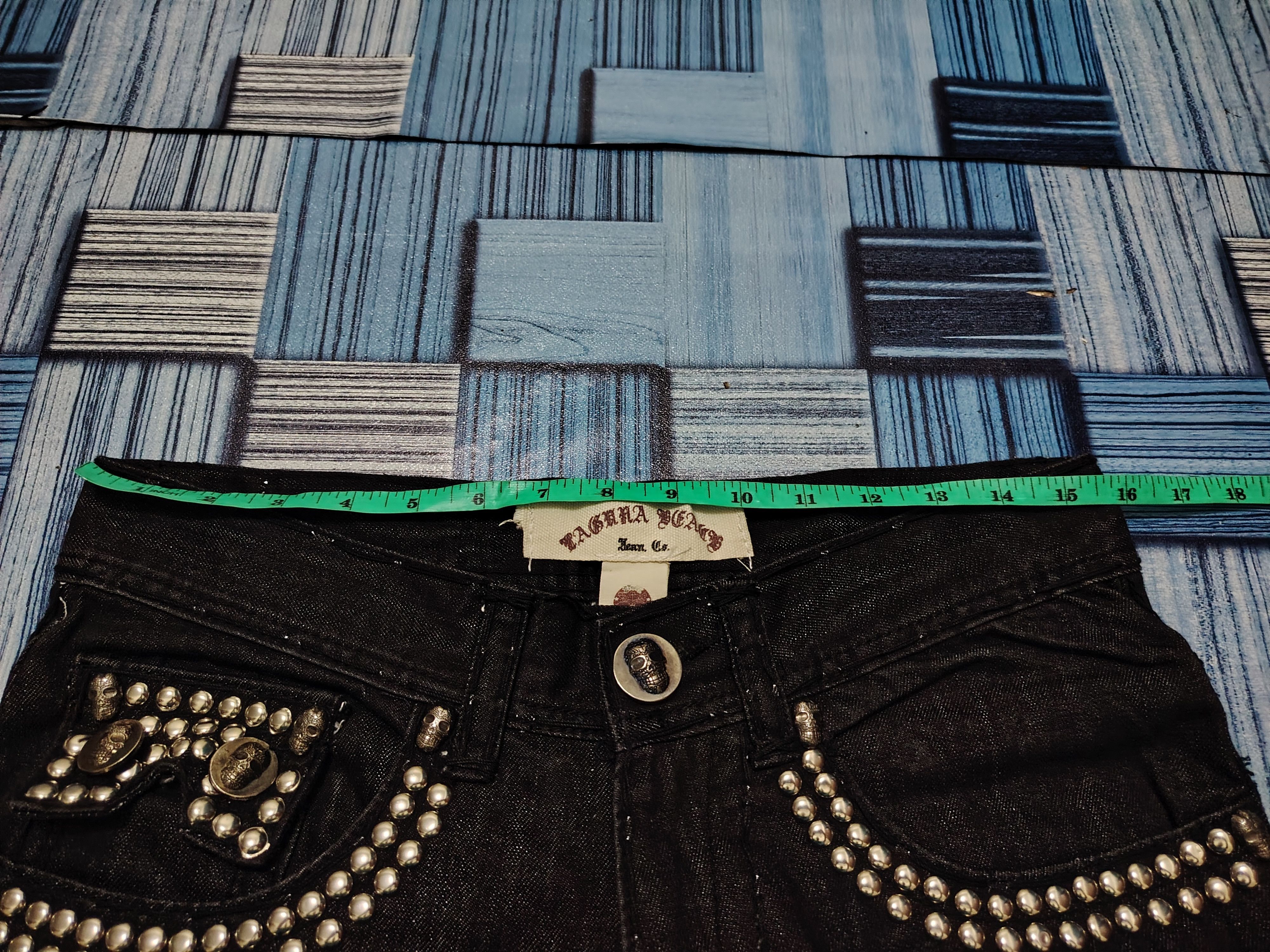 Affliction Rare! 90's Laguna Beach Crazy Jeans Button Affliction design Size US 31 - 17 Thumbnail