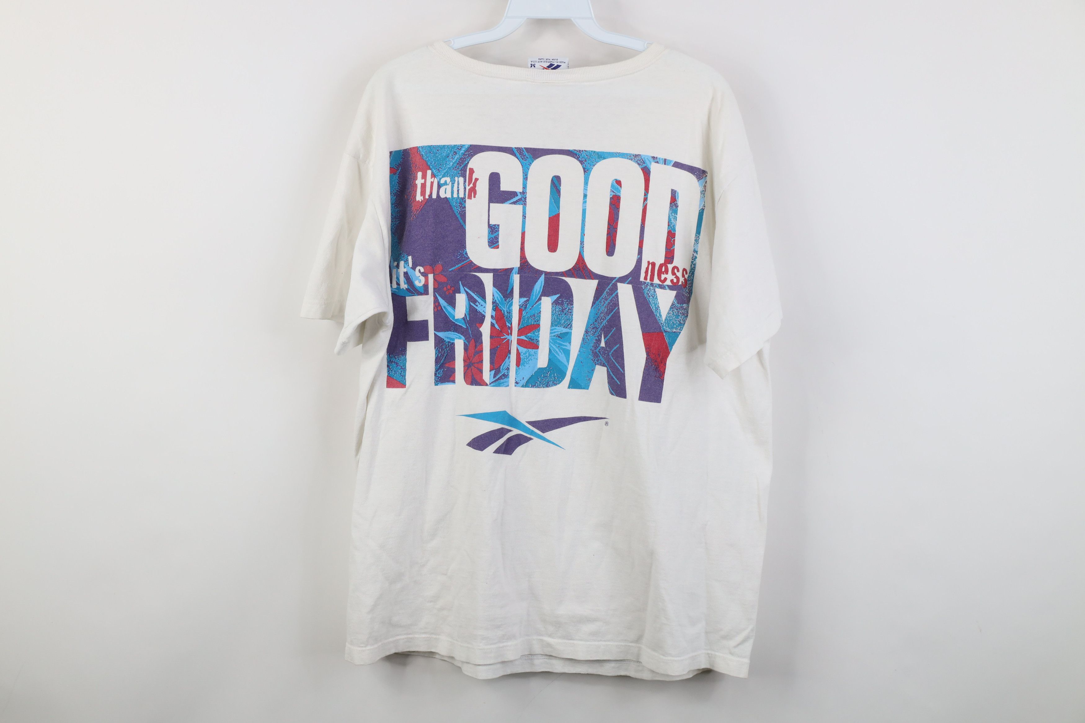 Reebok Vintage 90s Reebok Thank Goodness It's Friday T-Shirt USA Size US M / EU 48-50 / 2 - 12 Thumbnail
