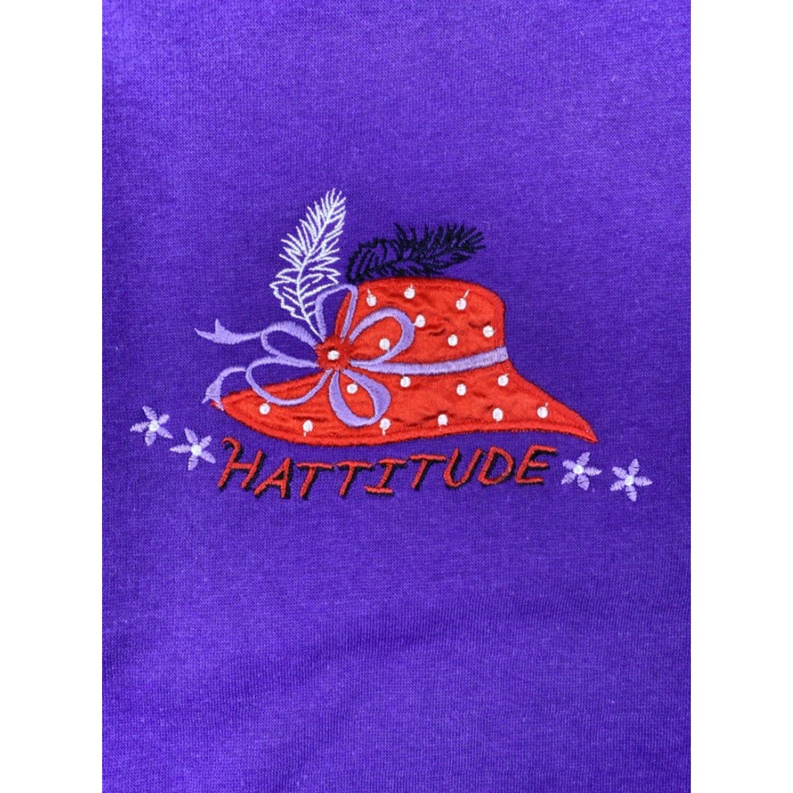 Vintage VINTAGE Colleen's Collectables Purple Hattitude Sweater XL Ladies Womens Pullover Knit Purple Long Sleeve 80s 90s? Size XL / US 12-14 / IT 48-50 - 2 Thumbnail