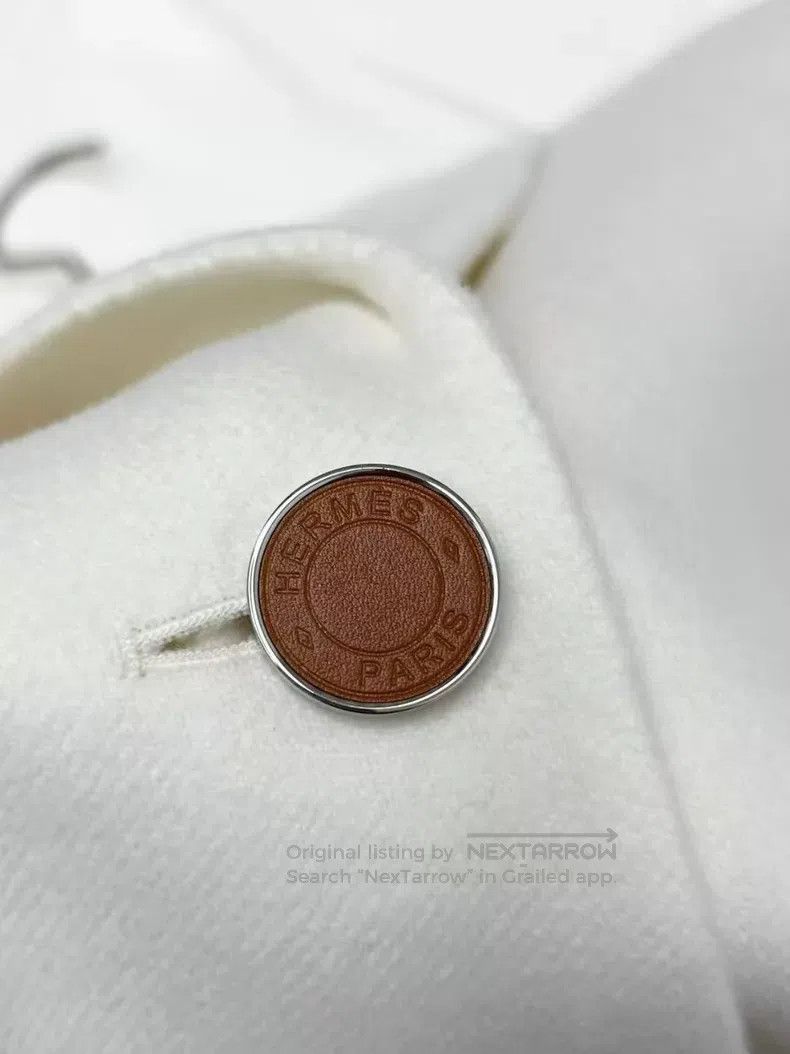 Hermes Hermes White cashmere coat Size XXS / US 00 / IT 34 - 7 Thumbnail