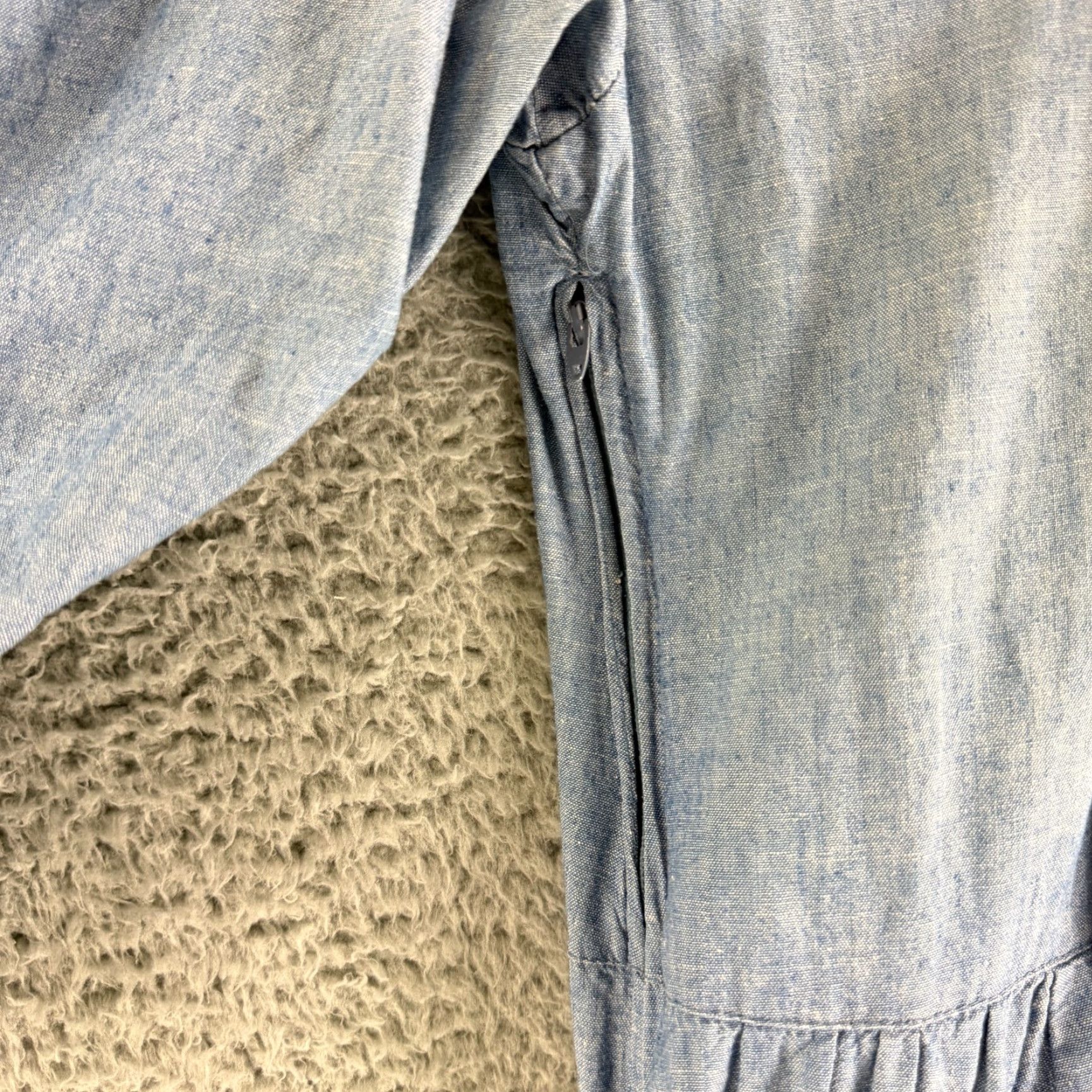 Vintage Gunne Sax Denim Prairie Dress Women Medium Blue Long Sleeve Lace-Up Front Cotton Dress Size M / US 6-8 / IT 42-44 - 3 Thumbnail