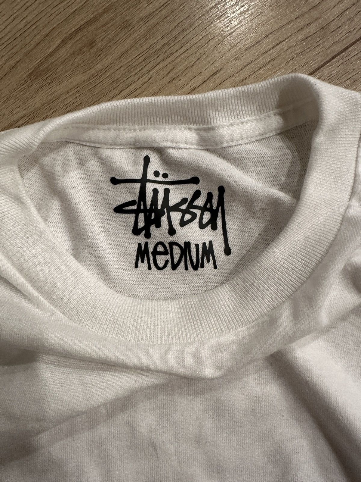 Stussy × Vintage White stussy tee Size US M / EU 48-50 / 2 - 3 Thumbnail