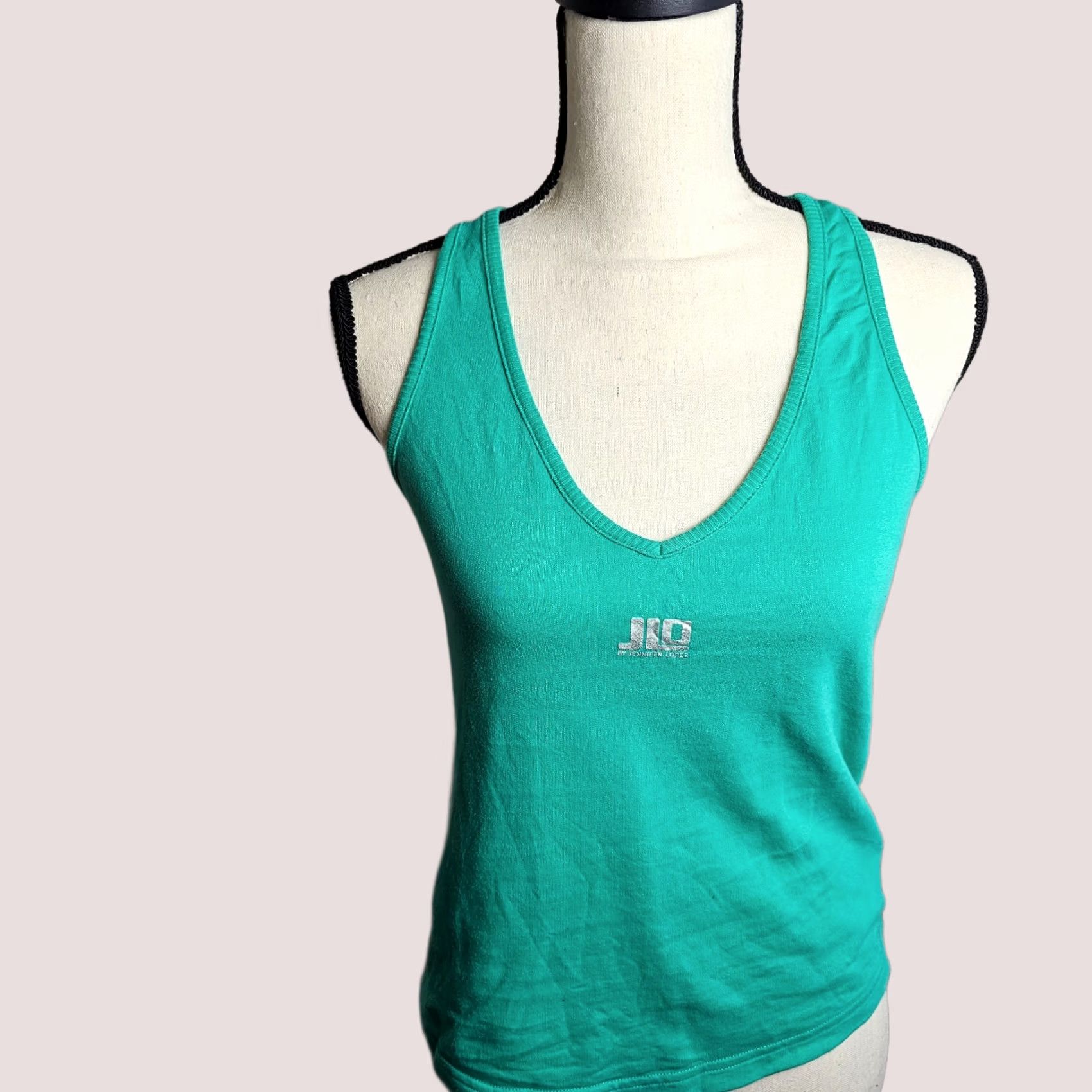 Vintage JLO XS Green Racerback Tank Shell Polyester Athletic Slim Women XS Tank Green Slimming Size XS / US 0-2 / IT 36-38 - 1 Thumbnail