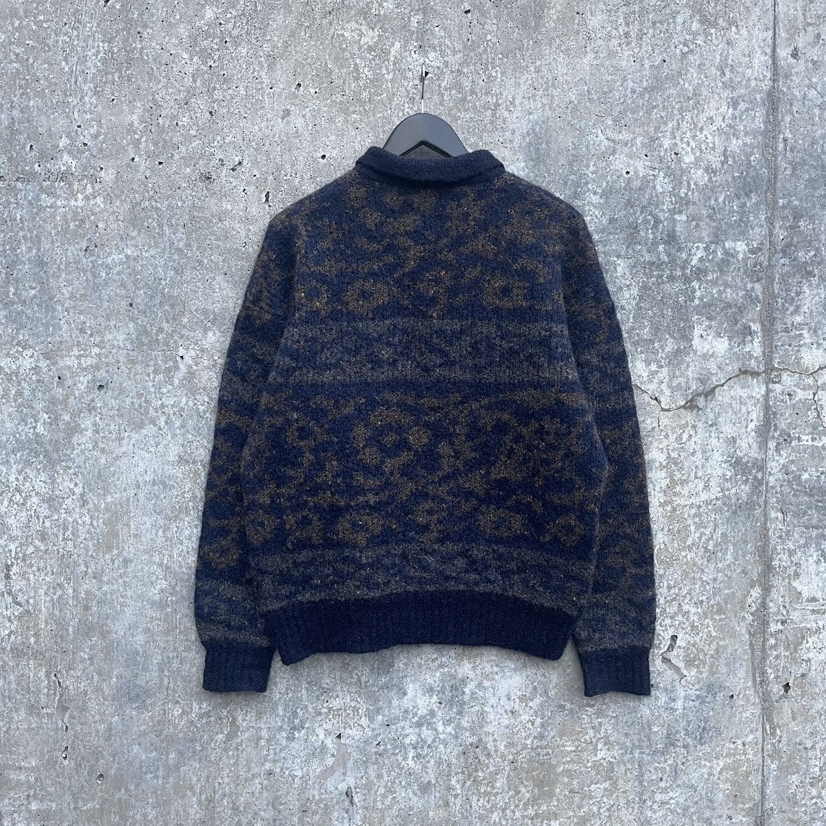 Image of Italian Designers x Missoni Man Knitted Mohair Winter Wool Sweater in Navy, Men's (Size Small)