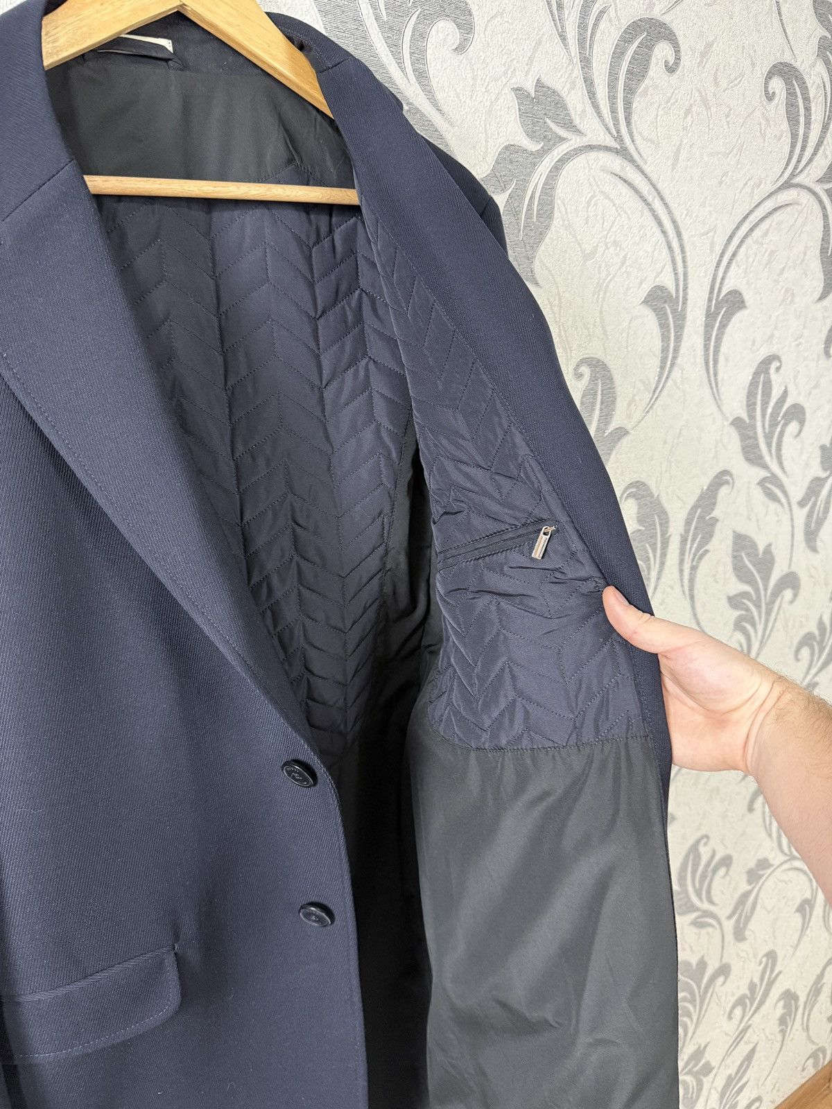 Boggi Men’s Boggi Milano Easy Formal Quilted Coat Navy EU 54 Size US L / EU 52-54 / 3 - 15 Thumbnail