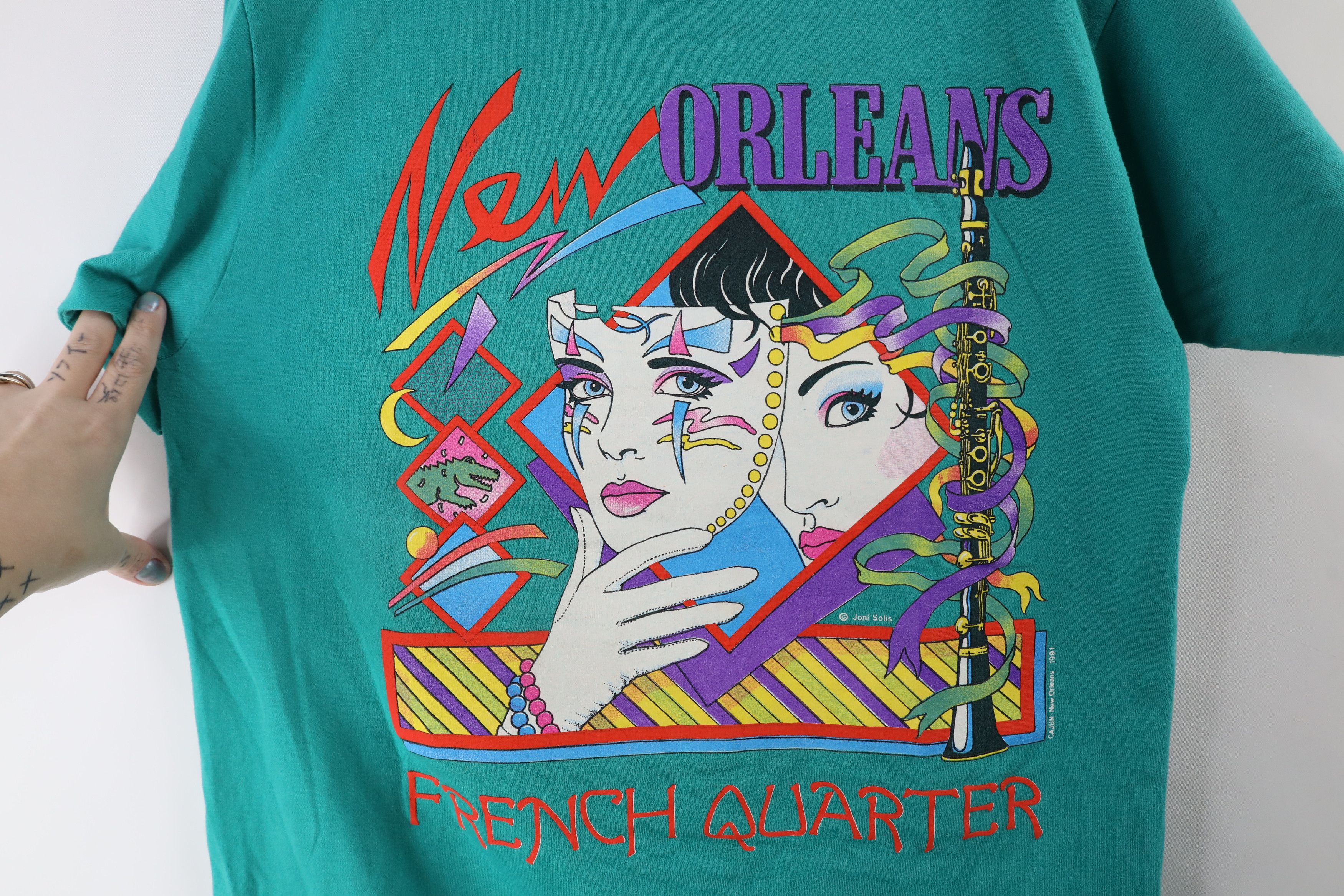Vintage Vintage 90s Orleans French Quarter Short Sleeve T-Shirt USA Size US L / EU 52-54 / 3 - 4 Thumbnail