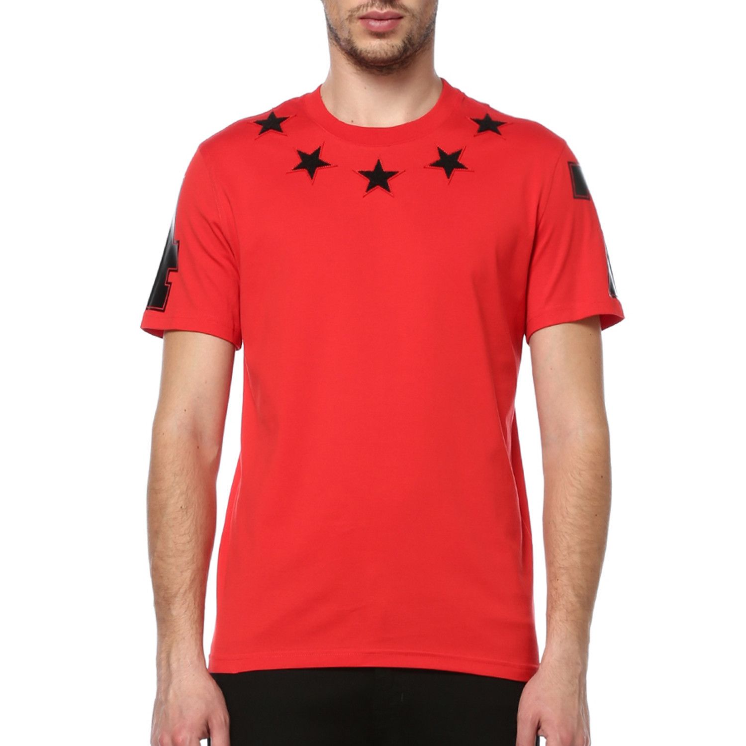 Givenchy Red and Black Felt 5 Stars T-Shirt Size US XS / EU 42 / 0 - 2 Thumbnail